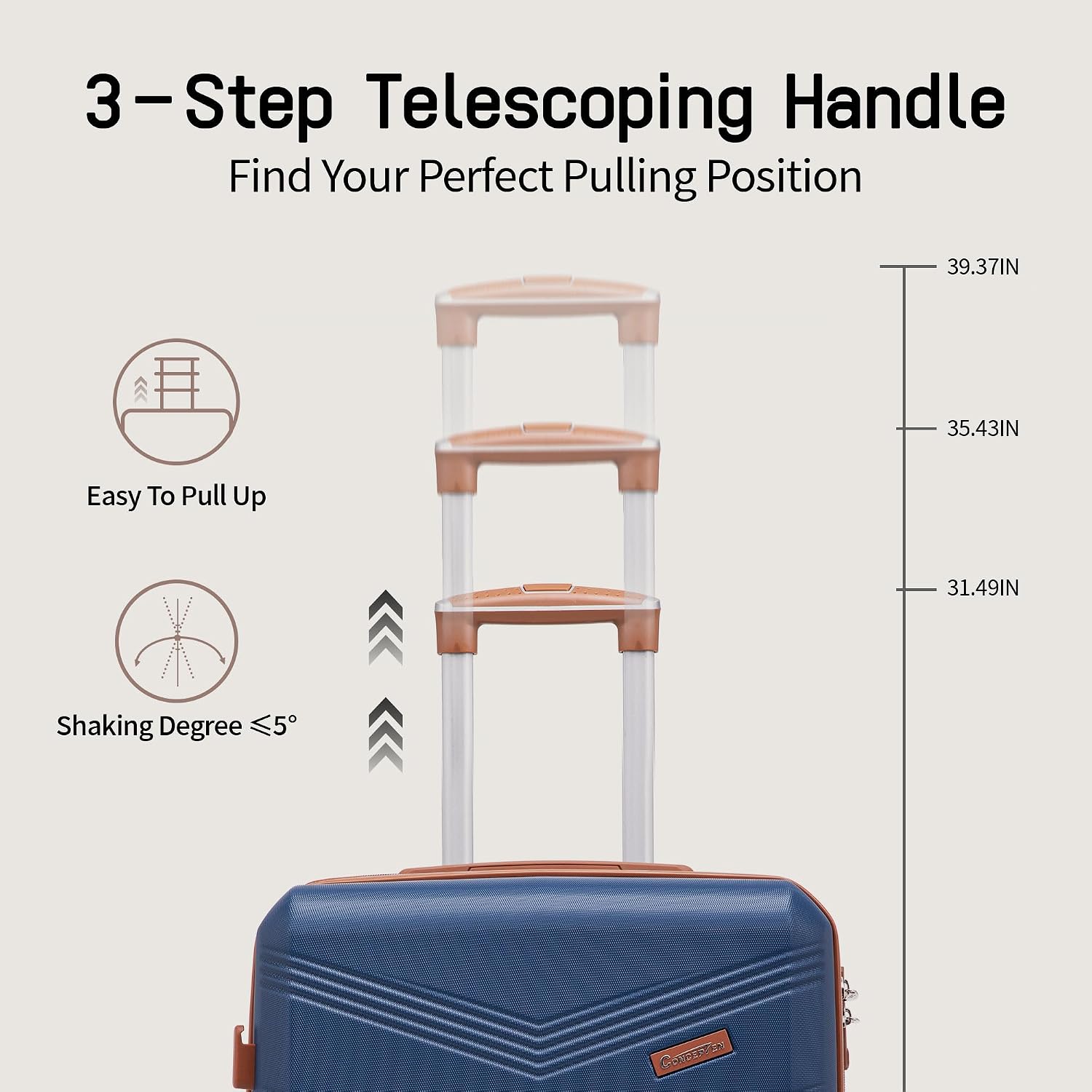 Thumbnail 1 de CONCEPTEN 5-Piece Expandable Hardside Luggage Set with Spinner Wheels (20/24/28in) in Dark Blue