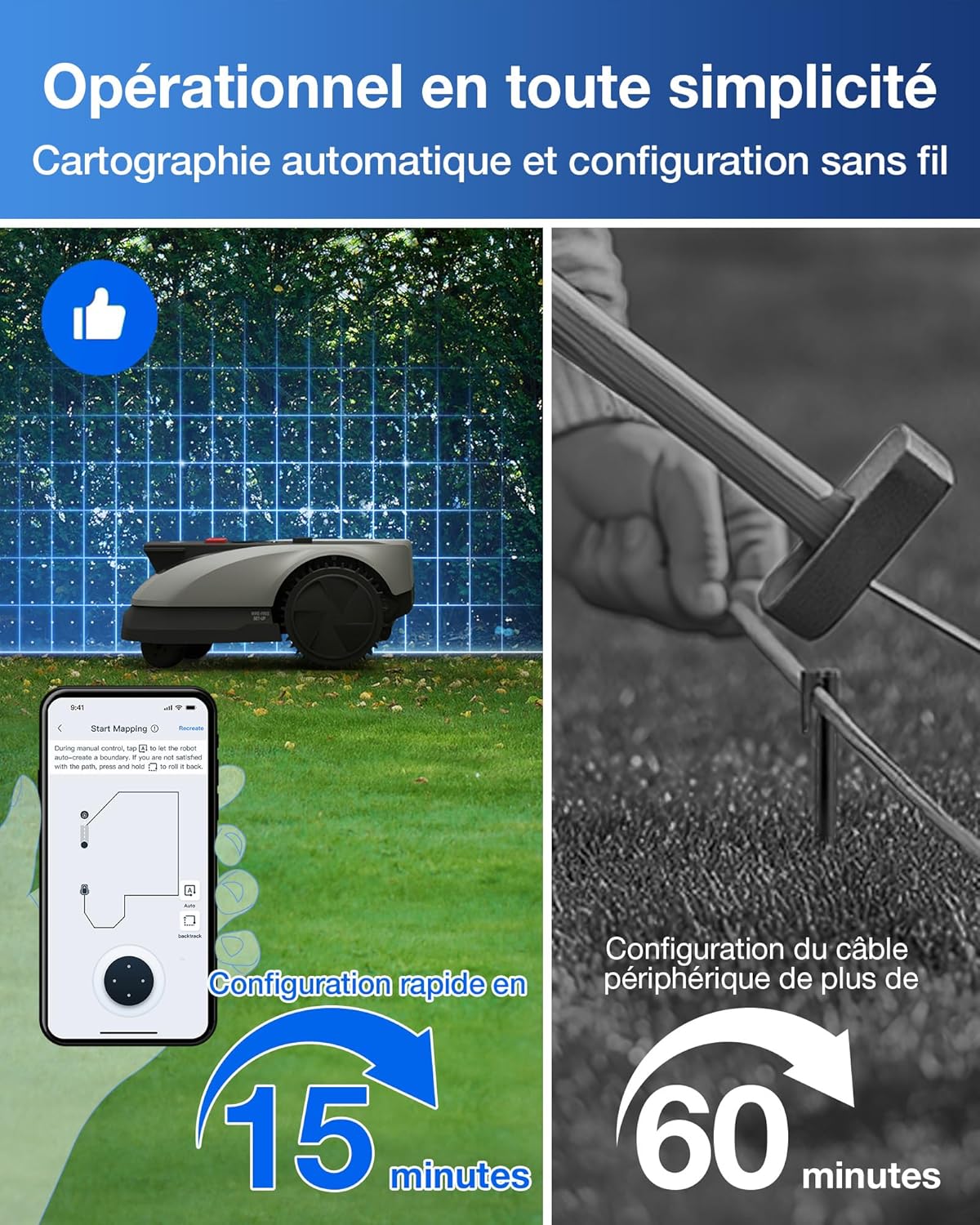 Thumbnail 1 de ECOVACS GOAT O600 RTK : robot tondeuse sans fil pour jusqu’à 600 m², navigation RTK + Vision