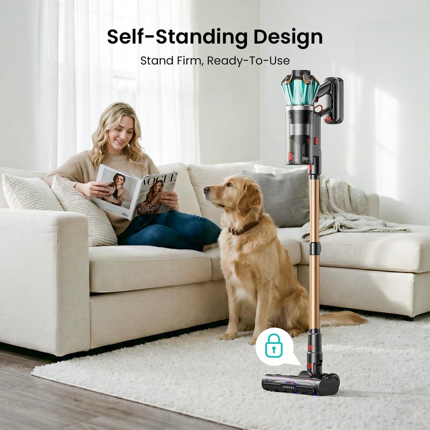 Detalle 2 de Envyenjoy Eon A10 Cordless Stick Vacuum, 650 W, 60 kPa, Anti-Tangle Brush