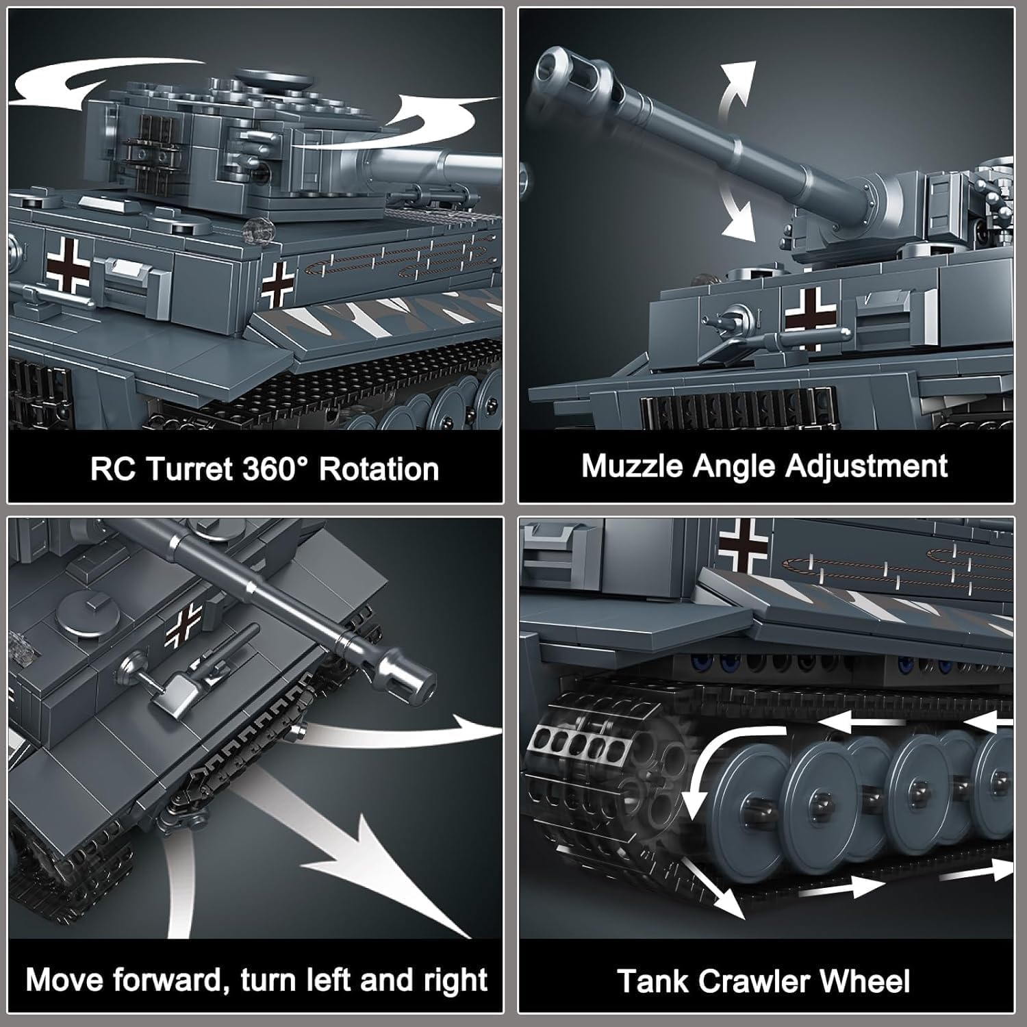 Thumbnail 6 de Mould King 20014 Tiger-Panzer Ferngesteuert Bausatz (800+) 🧱
