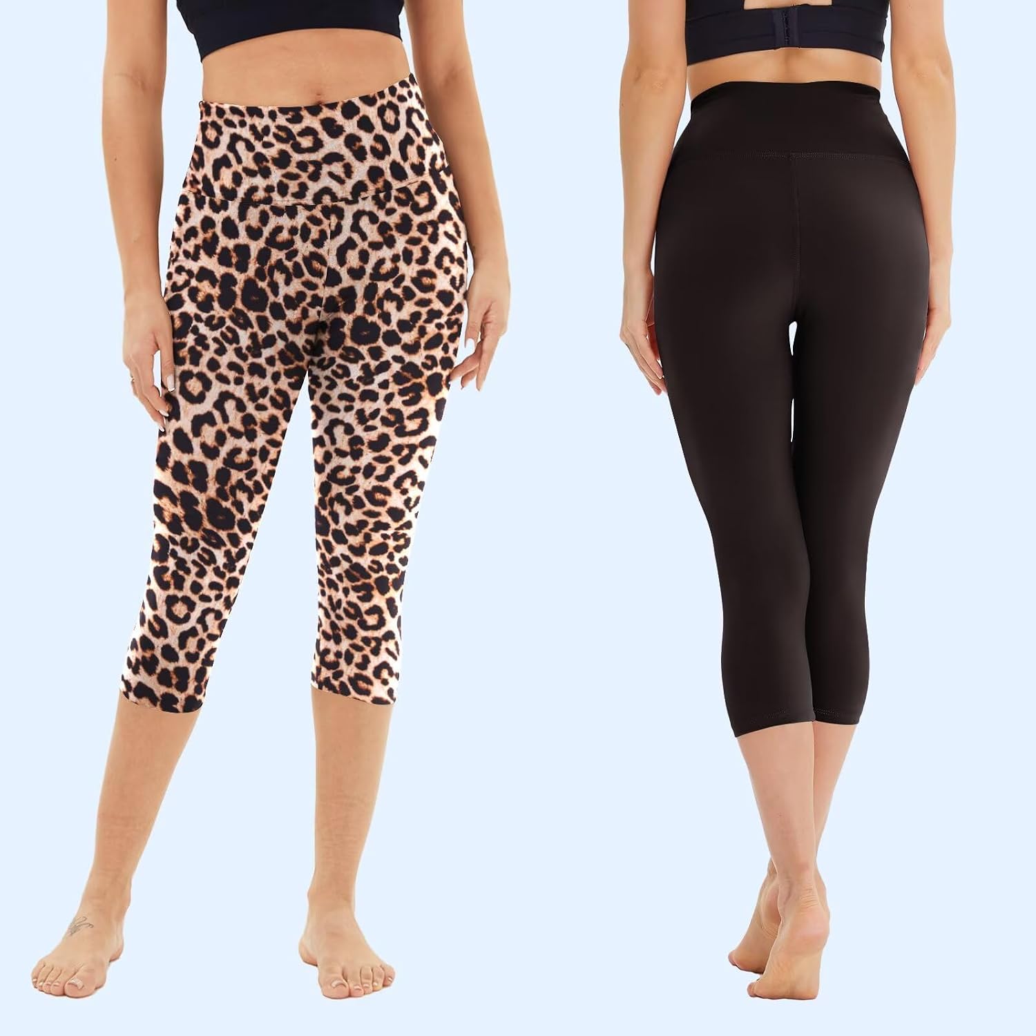 Detalle de TNNZEET 3er Pack Capri Leggings Damen 3/4 High Waist – 7/8 Länge, Blickdicht, 4-Wege-Stretch