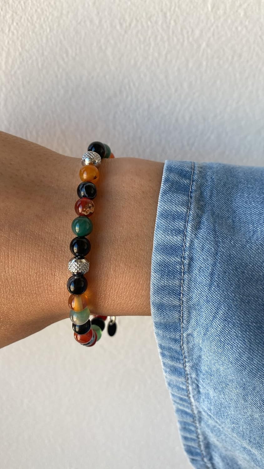 Thumbnail 2 de 10:10 Bracciale Agata multicolore 21 cm