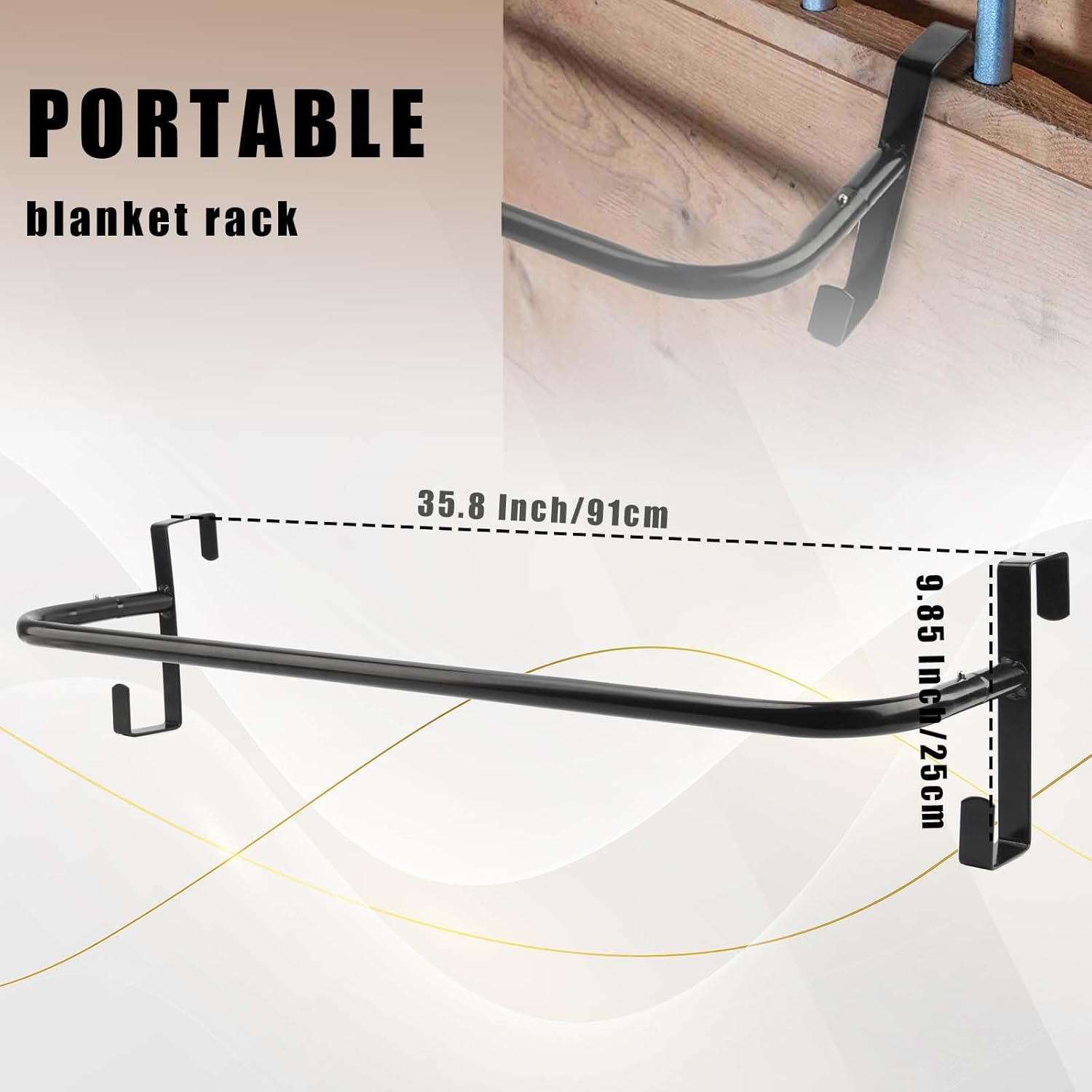 Detalle 2 de HDYEGY 2Pcs 36-inch portable blanket rack with tack hooks for hanging horse blankets and tack