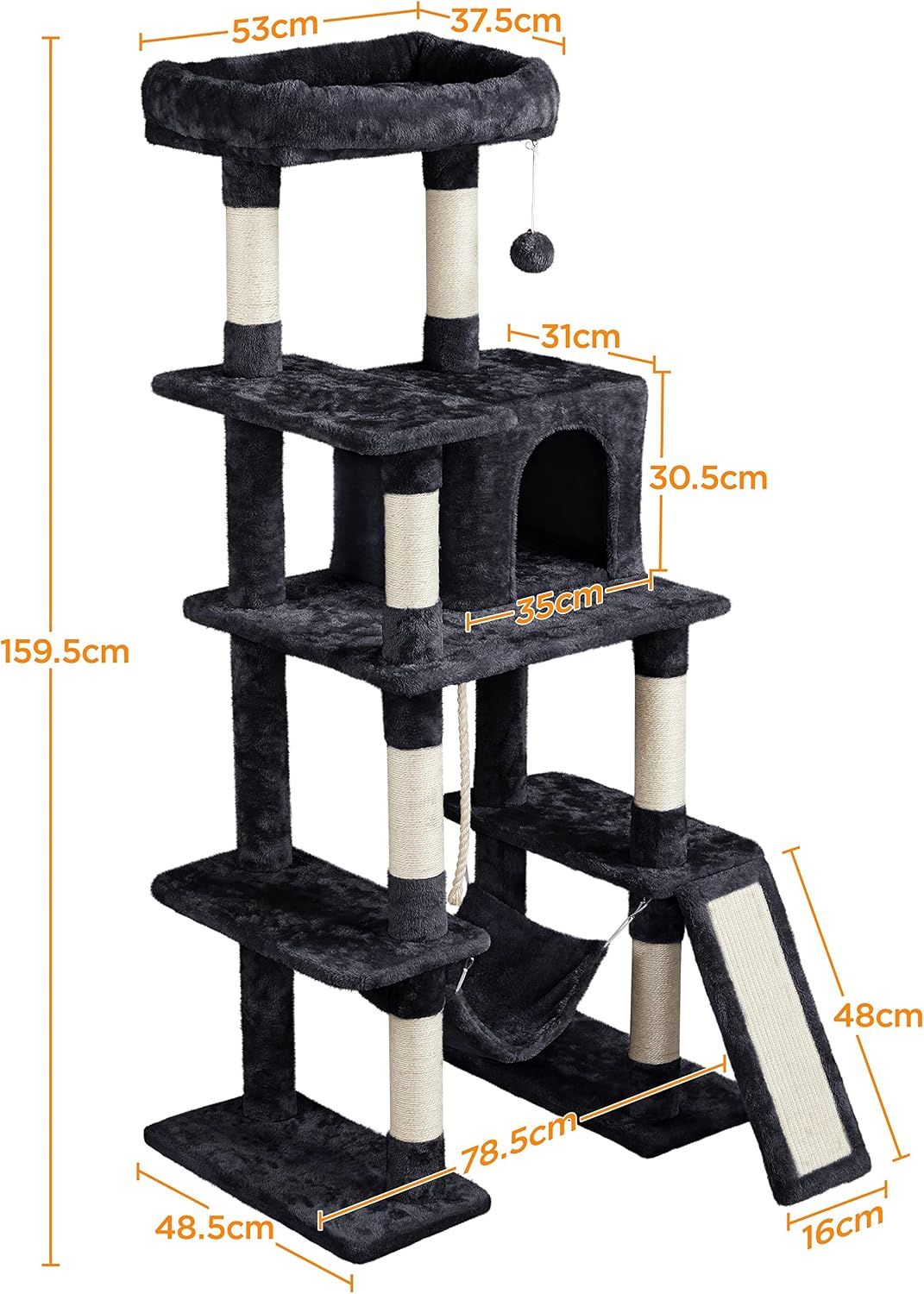 Detalle de Yaheetech 159cm Cat Tree with Hammock