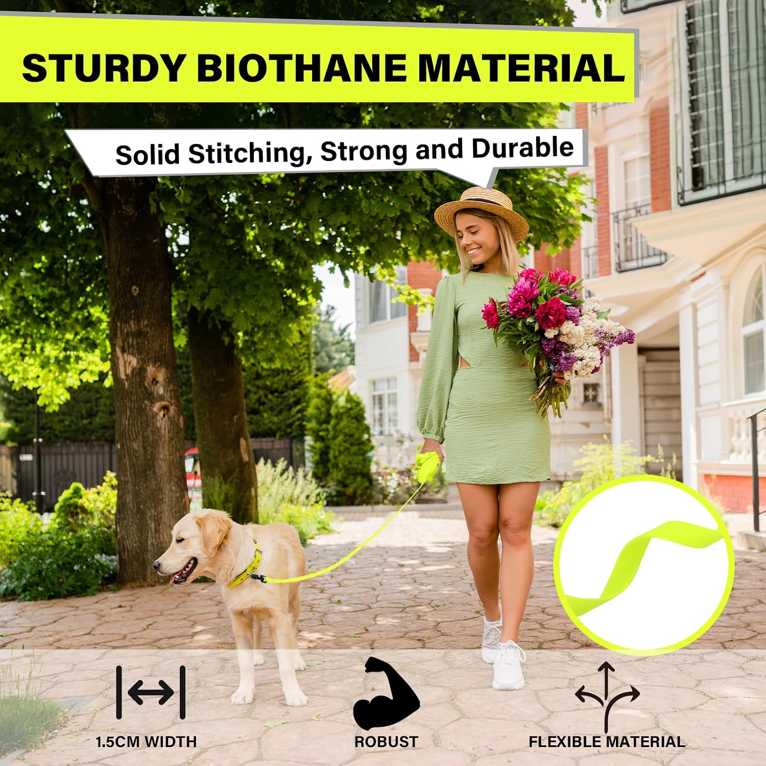 Detalle 2 de Loutep Waterproof Biothane Long Line: 3m to 20m Training Leads for Dogs