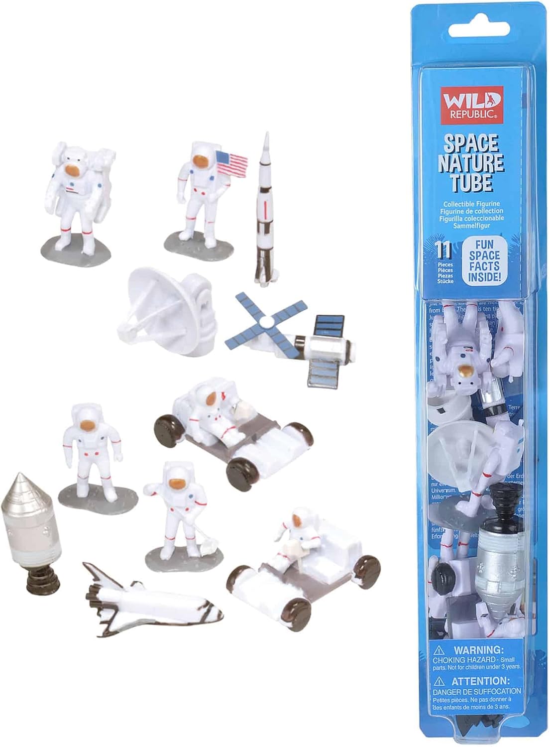 Detalle de Wild Republic 12880 Tube – Ensemble de 11 figurines d’espace, peint à la main