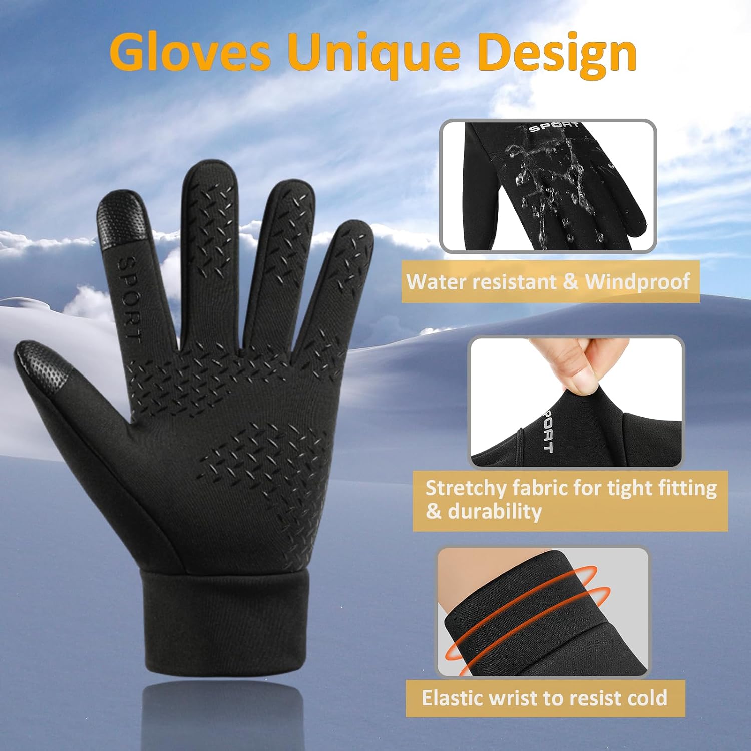Detalle 2 de CRAZY SHARK Winter Waterproof Thermal Gloves for Cycling