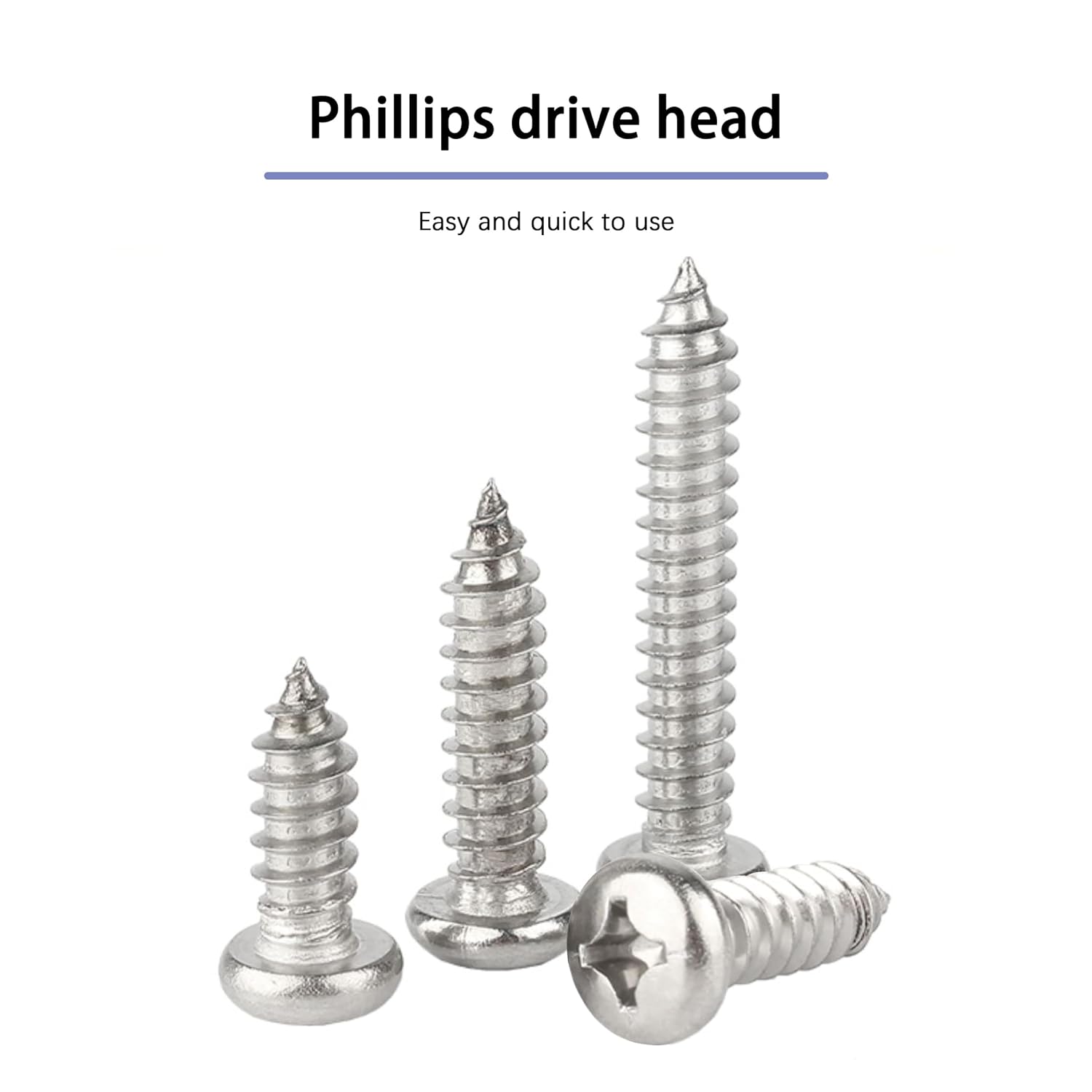 Thumbnail 2 de INDPROD #8x3/4 Wood Screws, 304 Stainless Steel, Phillips Pan Head, 120-Pack