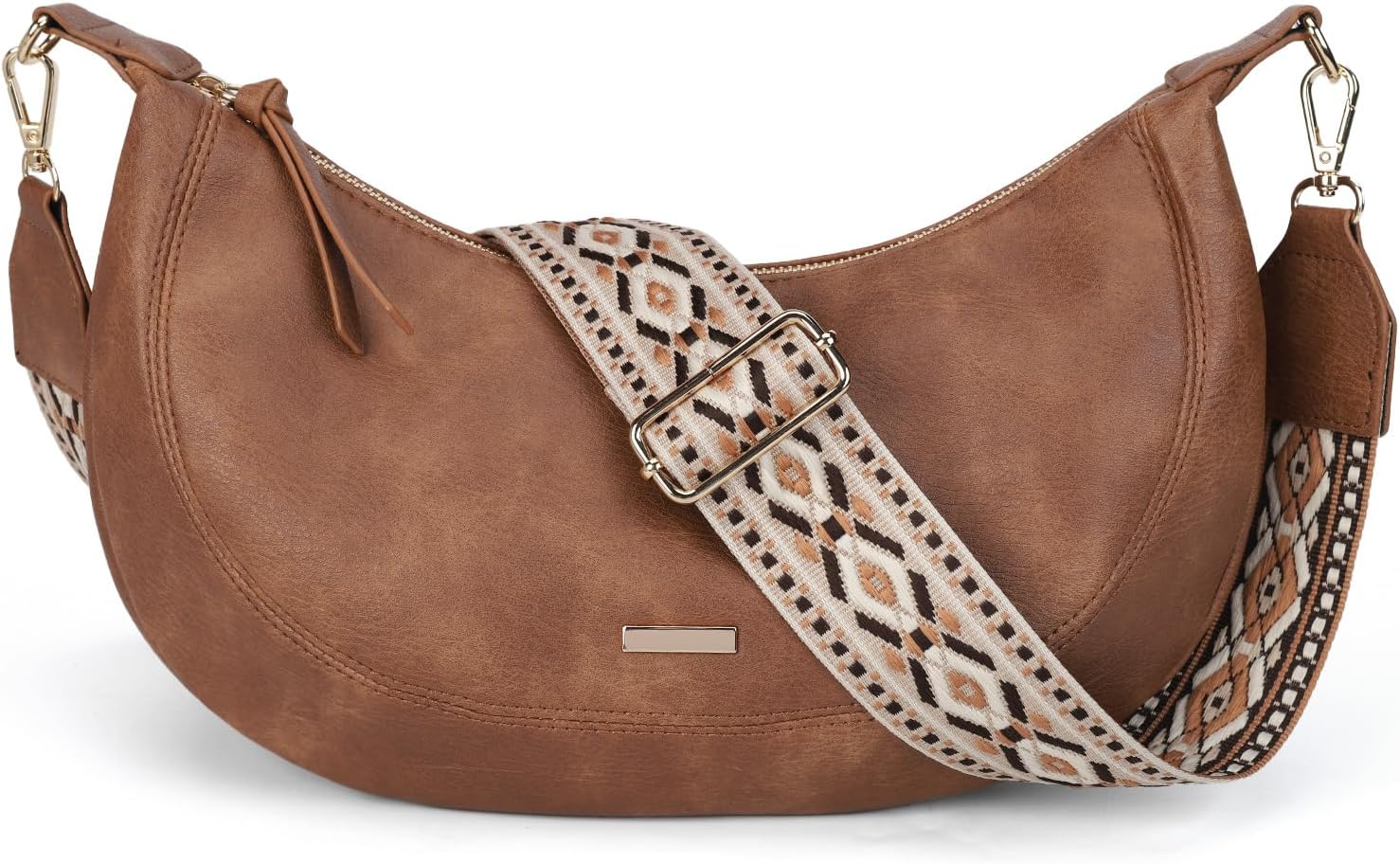 Thumbnail 6 de Gladdon Women's Crossbody Bag with Boho Strap — Faux Leather Crescent Handbag
