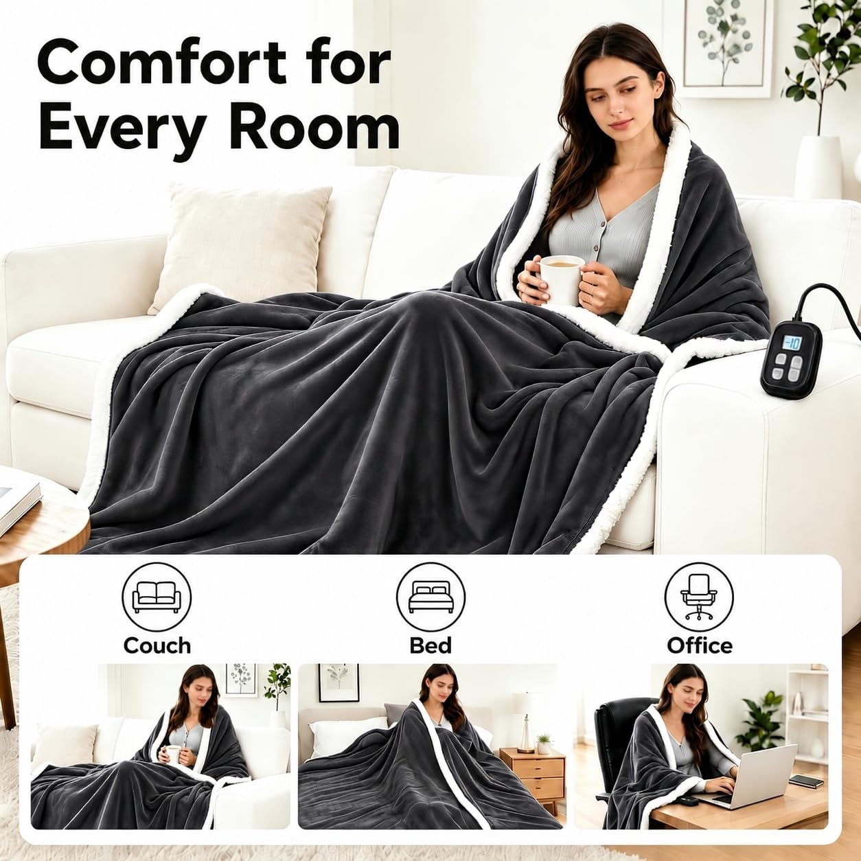 Thumbnail 2 de YUSTAL Electric Heated Blanket 72x84