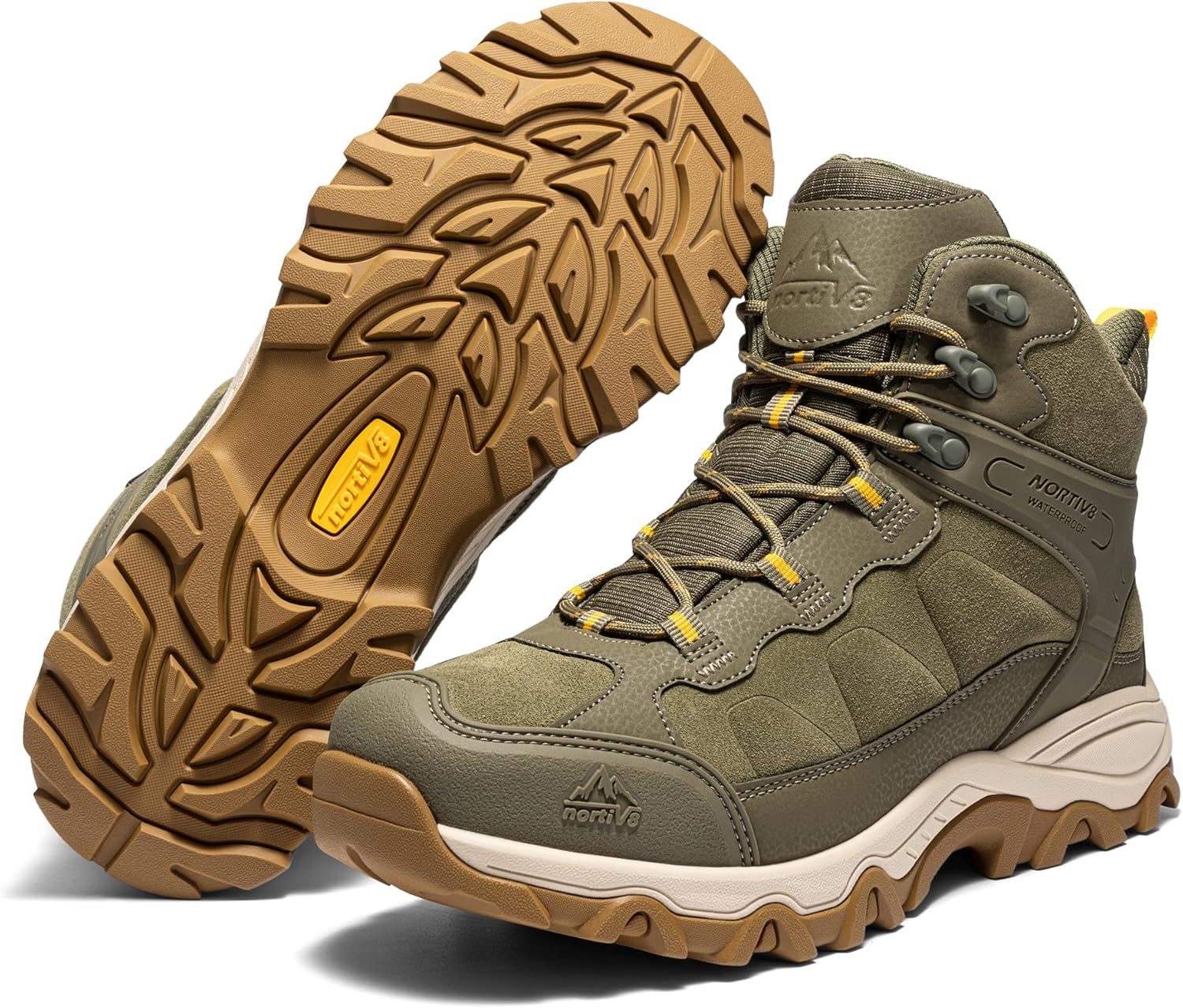 Thumbnail 1 de NORTIV 8 Men's Waterproof Hiking Boots – Paladin Mid Trekking Boots for Outdoor Adventures