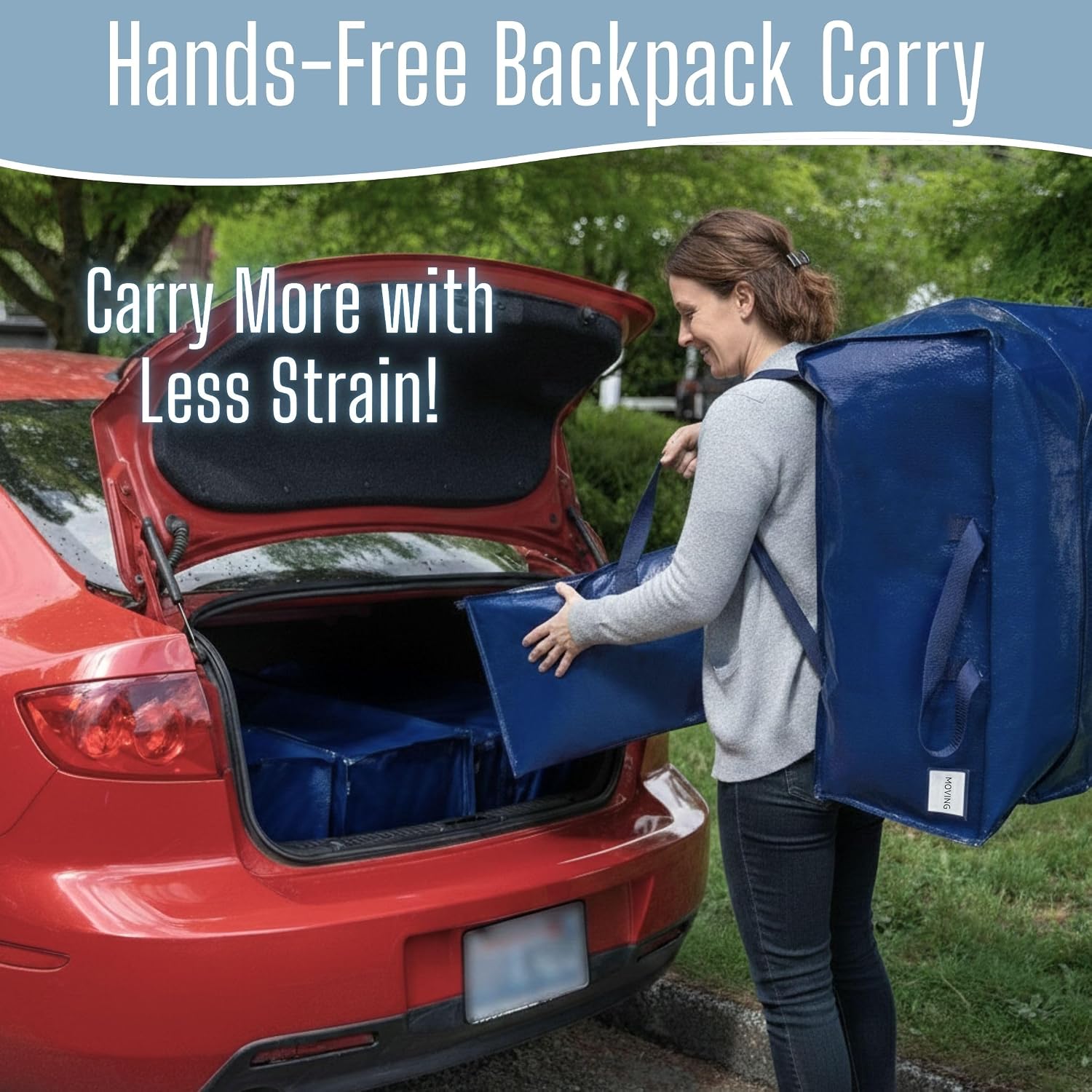 Thumbnail 3 de VENO 8-Pack Heavy-Duty Moving Bags (Backpack Straps) for Dorms, Storage & Relocation