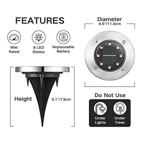 Thumbnail 5 de Joomer Luces Solares de Exterior para Suelo (12 Paquetes) – 8 LEDs, IP65 y Sensor de Luz