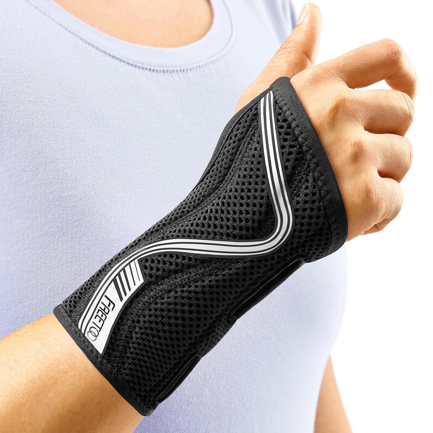 Thumbnail 6 de FREETOO Wrist Brace for Carpal Tunnel – Medium, Left Hand, Anatomical S‑Shape Support
