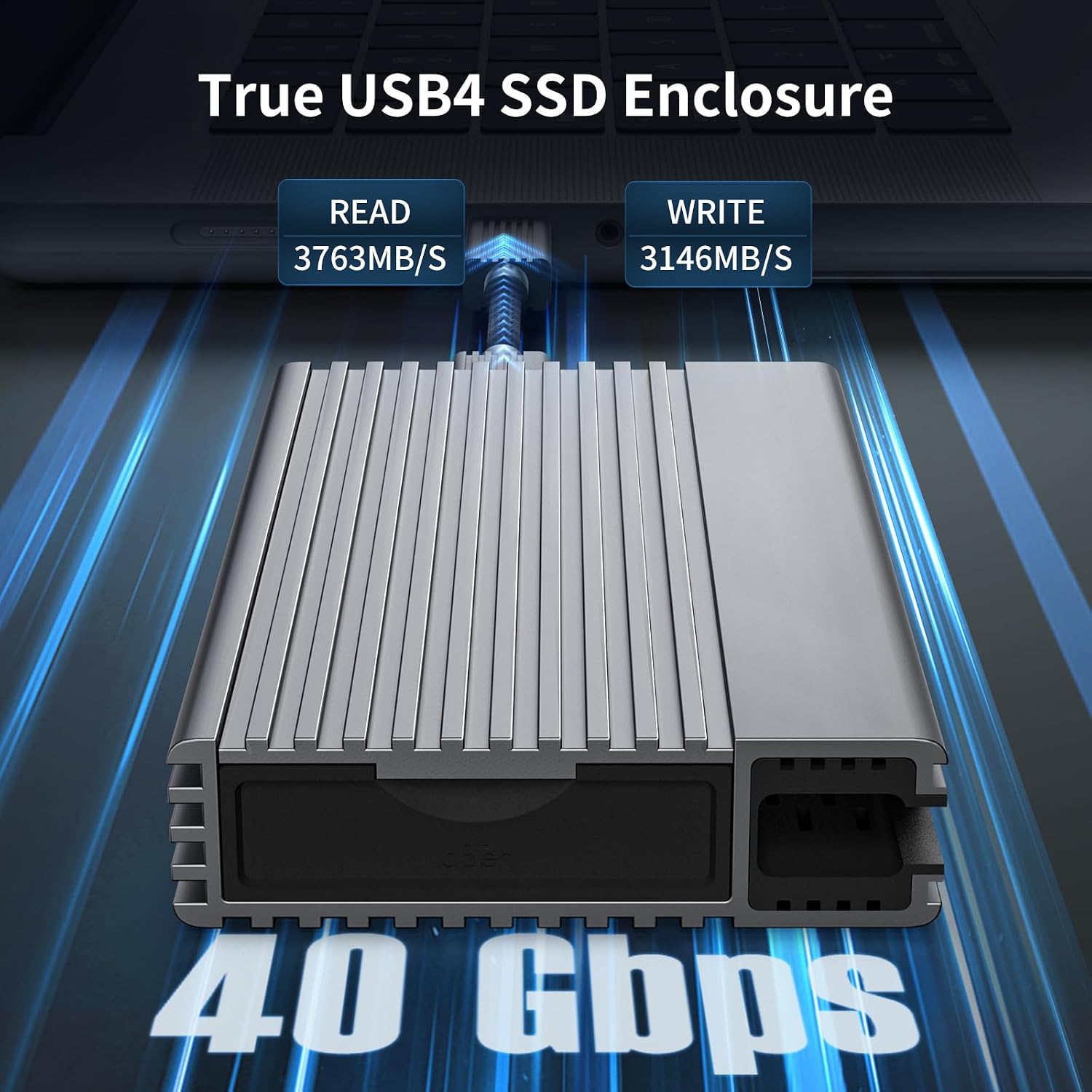 Detalle 2 de ZIKE USB4 M.2 NVMe SSD Gehäuse Z666 (40 Gbit/s) für 2280 M-Key, Thunderbolt 4 kompatibel