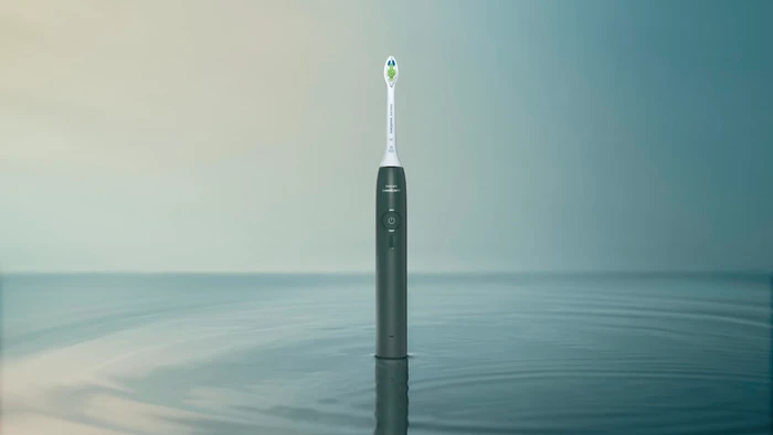 Detalle de Philips Sonicare 3100 Series HX4033/26 Waldgrün – kompakte Mundpflege mit Drucksensor