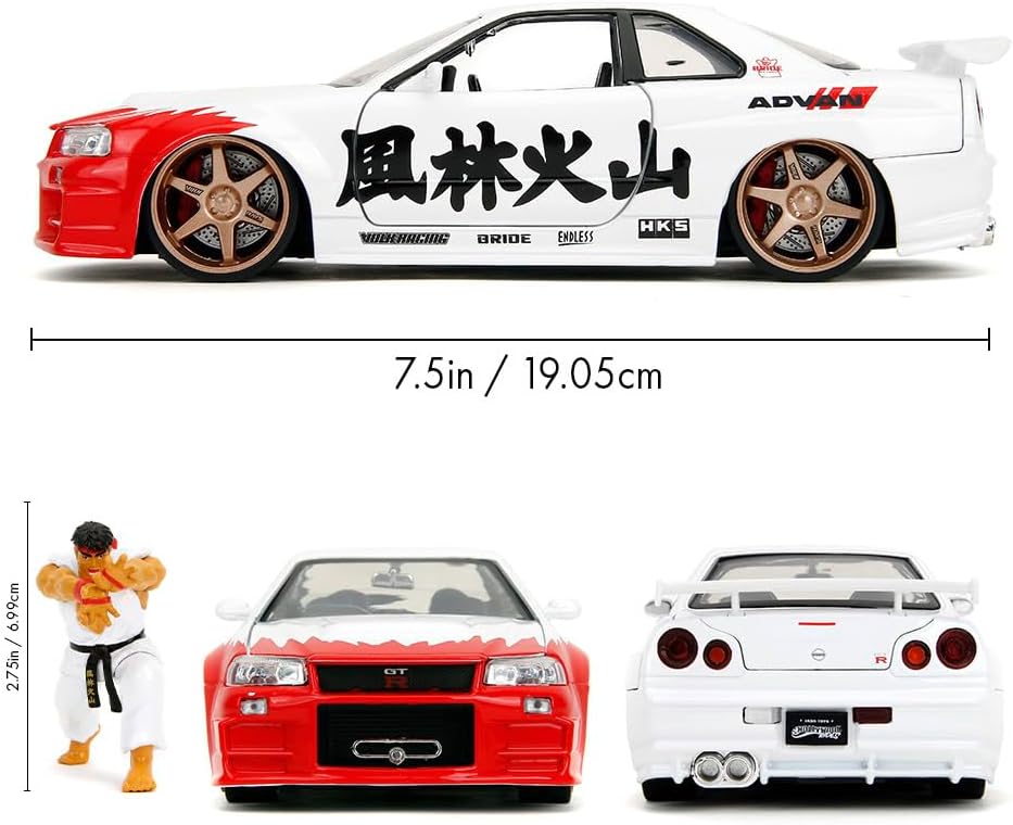 Thumbnail 3 de Jada Toys Street Fighter Ryu GT-R 2002 Set