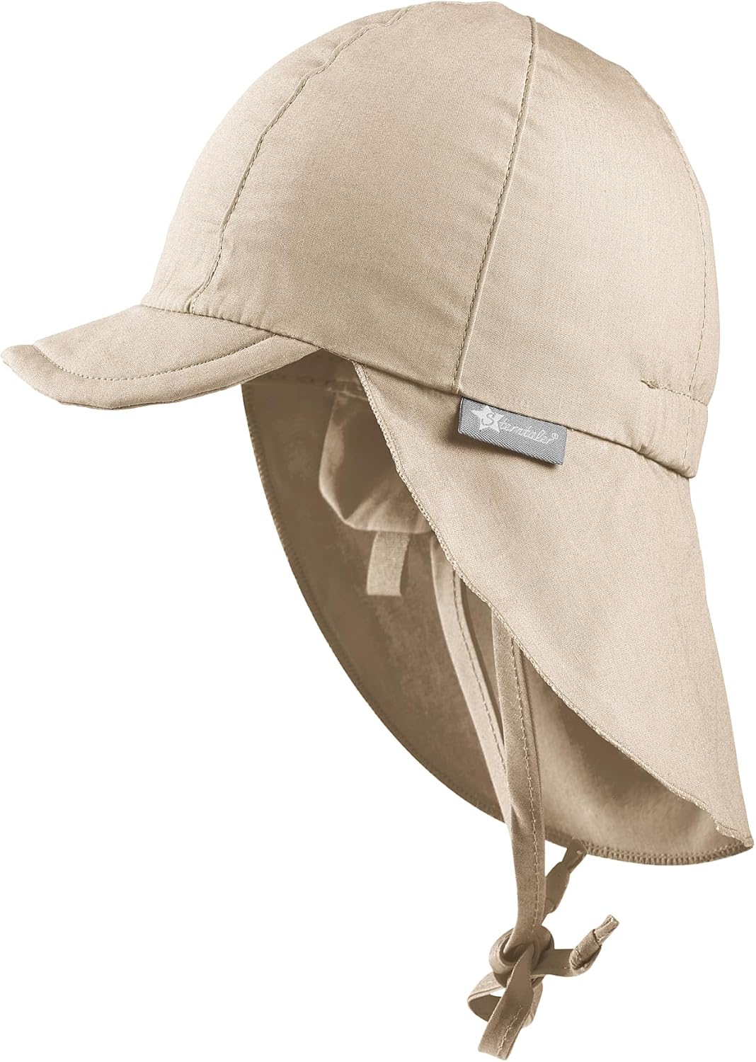 Detalle de Sterntaler Schirmmütze Nacken Basic – Unisex Baby/Kinderhut mit Nackenschutz, Ohrenklappen und UV-Schutz 50+, eisgrün