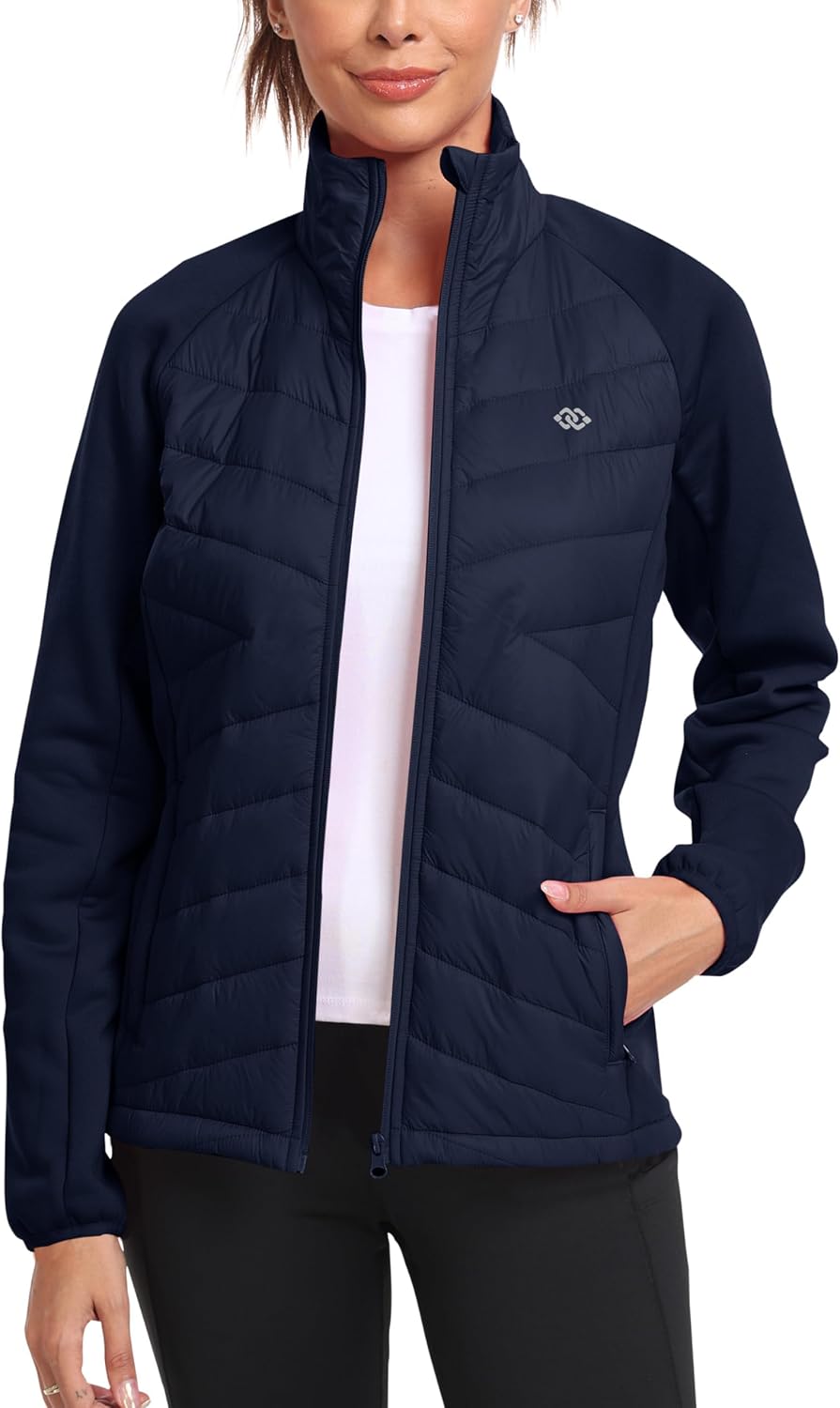 Detalle 2 de MoFiz Women's Insulated Hybrid Hiking Jacket, Full-Zip and Fleece-Lined