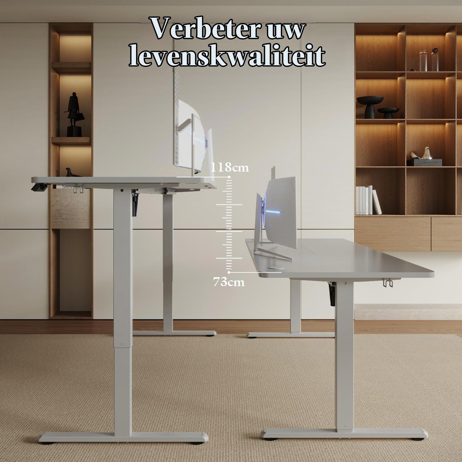 Detalle de Airfish f4ad28d6-426a-444e-a155-f54fb98c1a25 elektrisch zit-sta bureau 200 x 80 cm