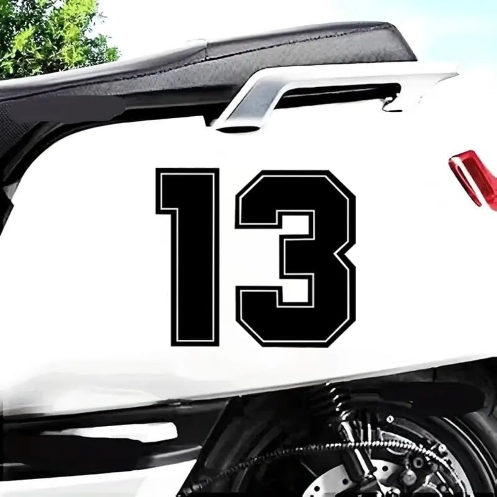 Detalle 2 de AZ98 Racing Number 13 Vinyl Car Sticker (Pack of 2) 14 x 13 cm