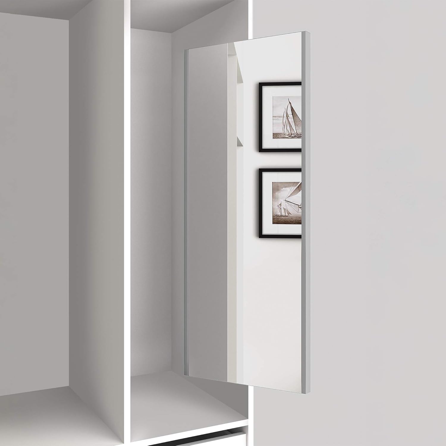 Detalle 2 de EMUCA Espejo Orientable para Interior de Armario, 340x1000 mm 🪞
