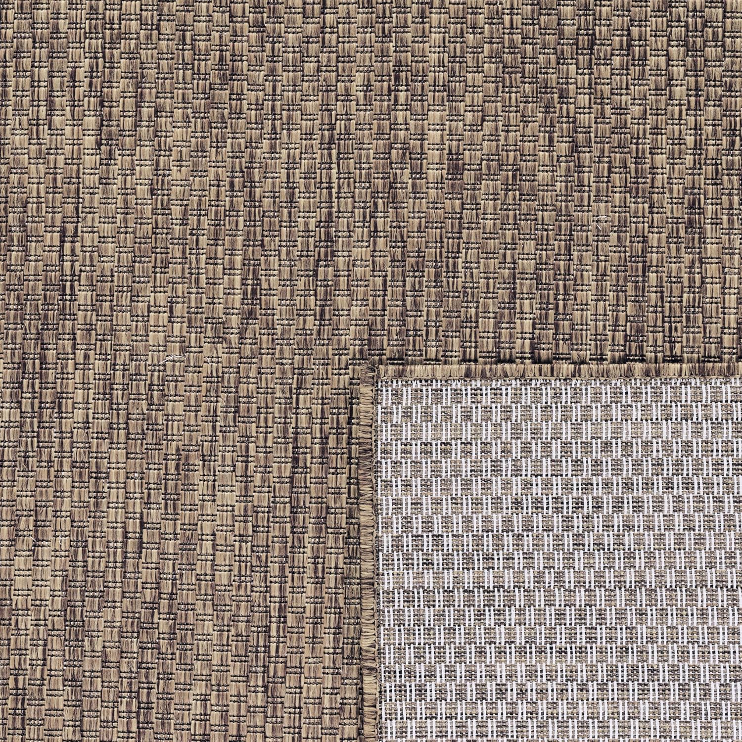 Thumbnail 5 de Outdoor Teppich Paco Home Flachgewebe in Sisaloptik, wetterfest & pflegeleicht – Taupe (60 x 100 cm)