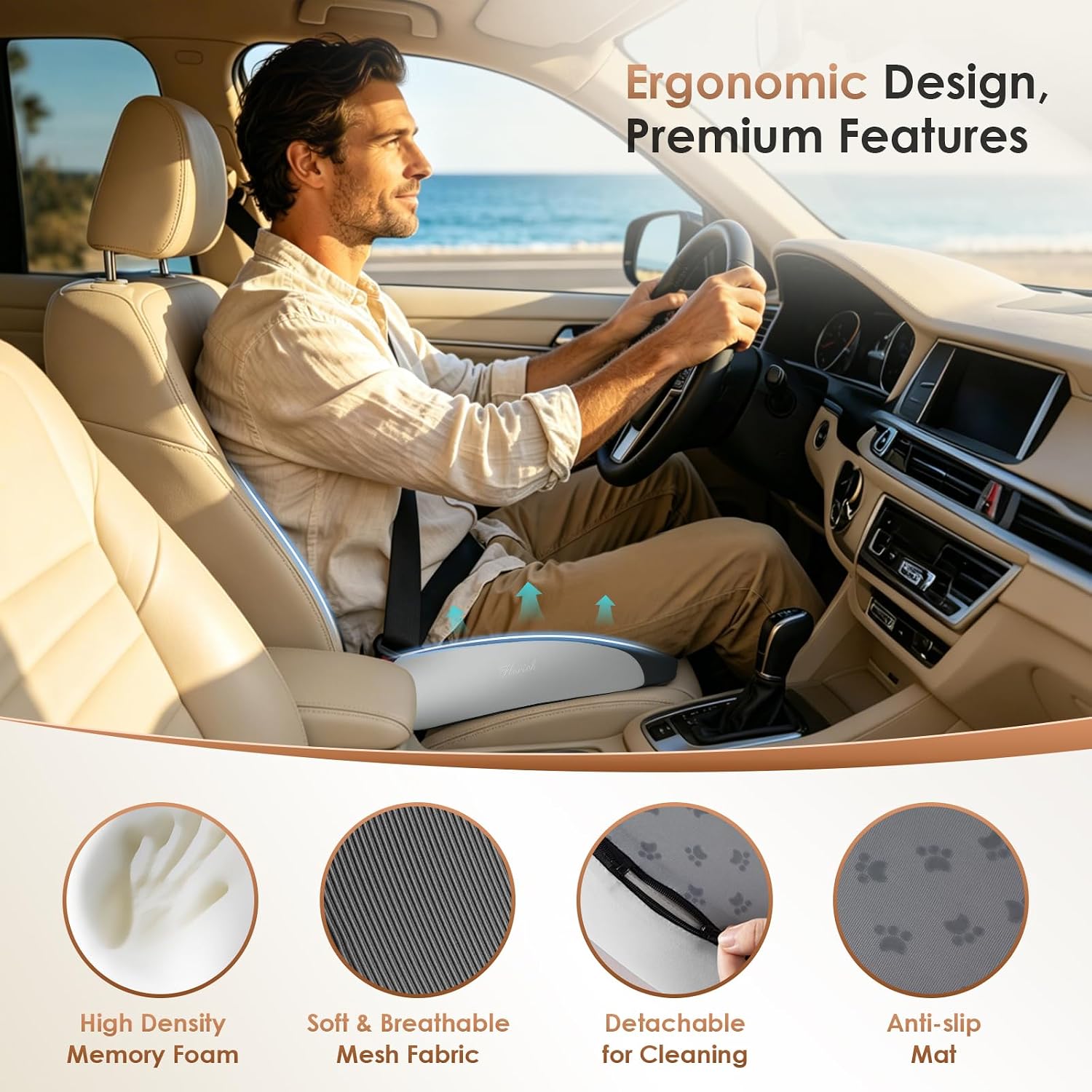 Detalle de FLORICH Car Seat Cushion, Memory Foam