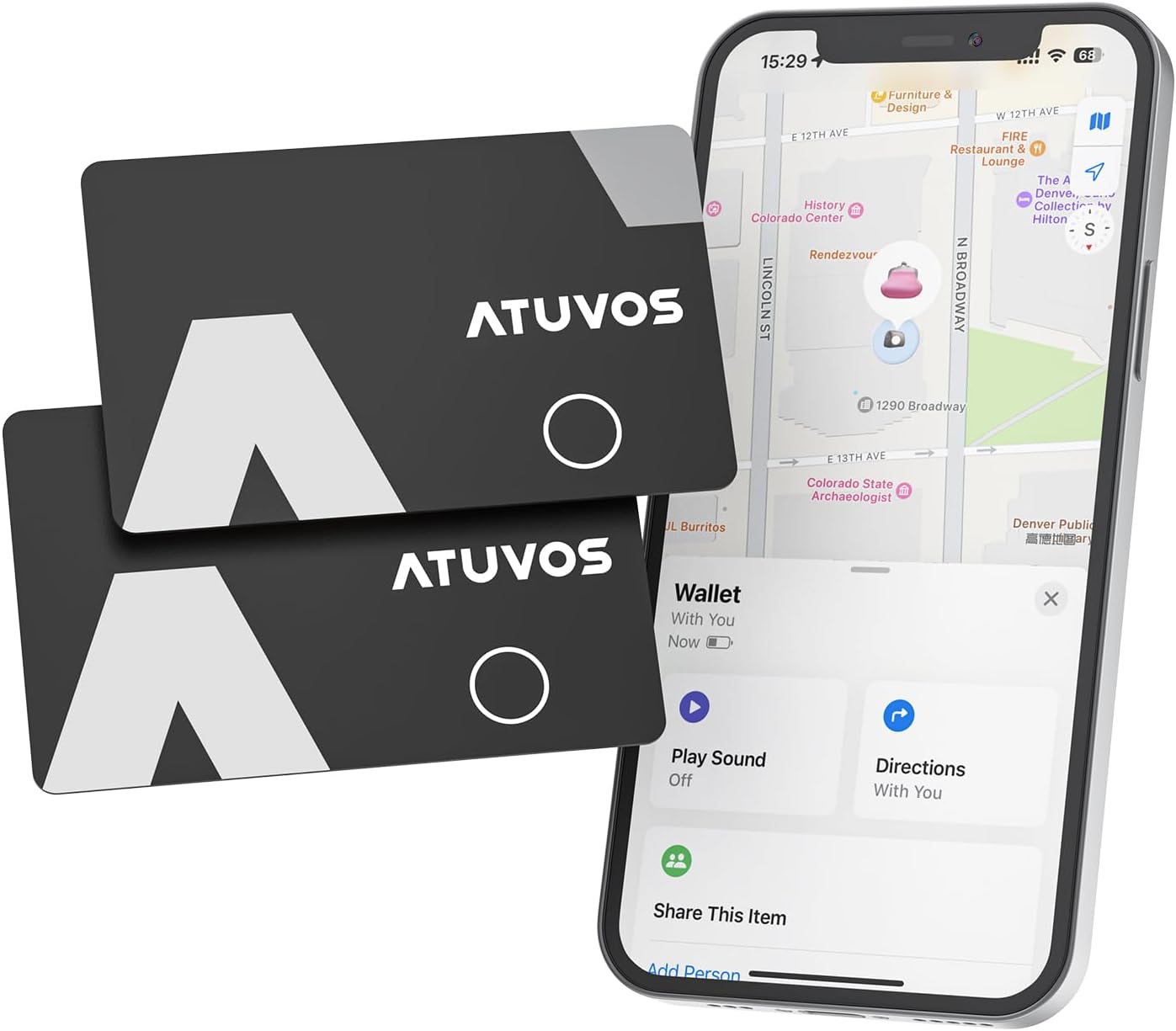 Detalle de ATUVOS Air Tag Card Wallet Tracker Slim