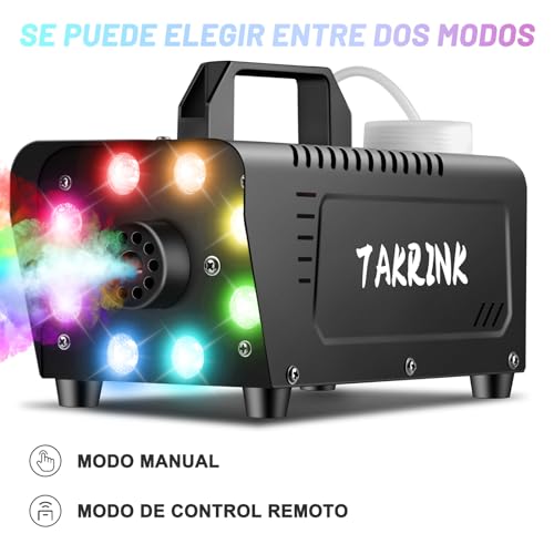 Thumbnail 2 de TAKRINK Máquina de Humo 900W Automática con 8 LED RGB y mando inalámbrico