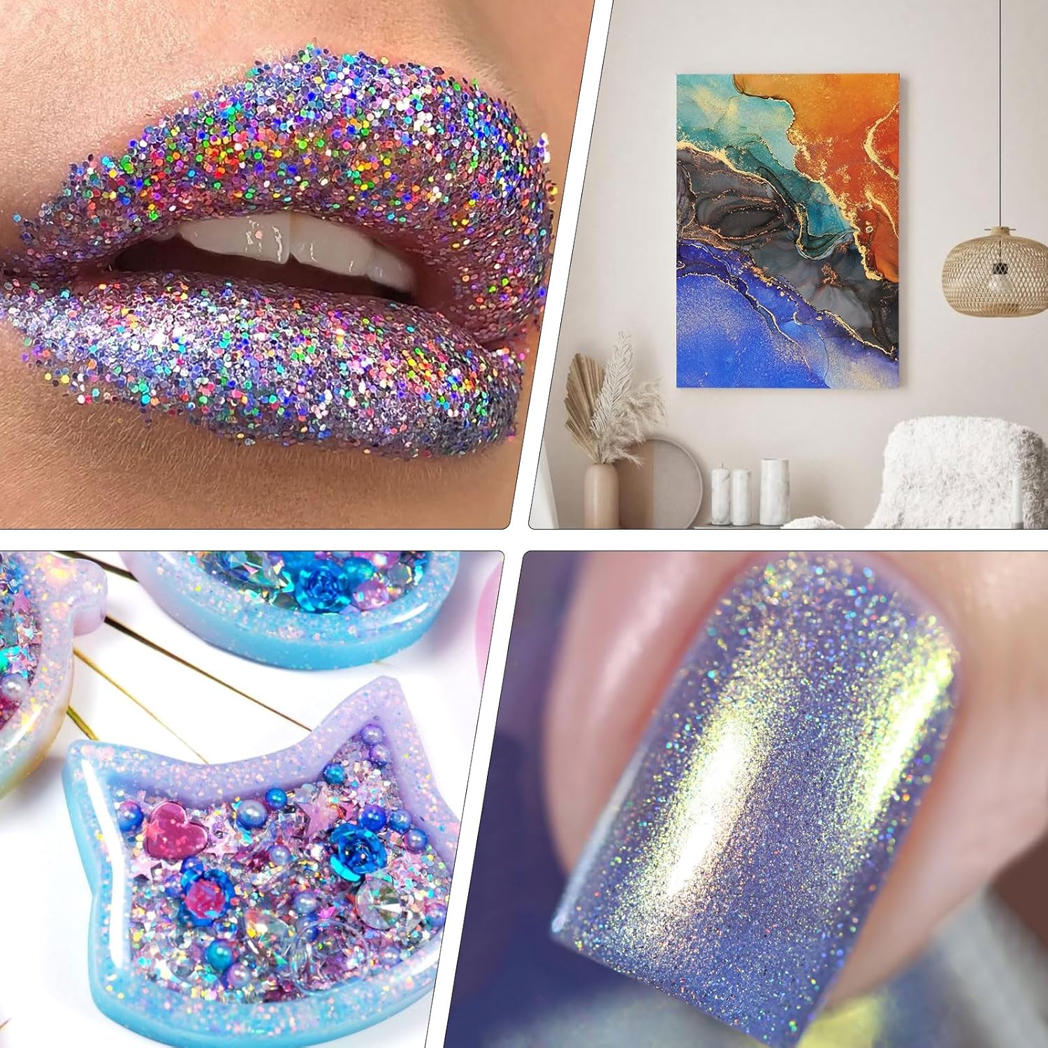 Thumbnail 4 de Kasanni set di glitter in polvere da 32 colori per decorazioni, manicure e artigianato