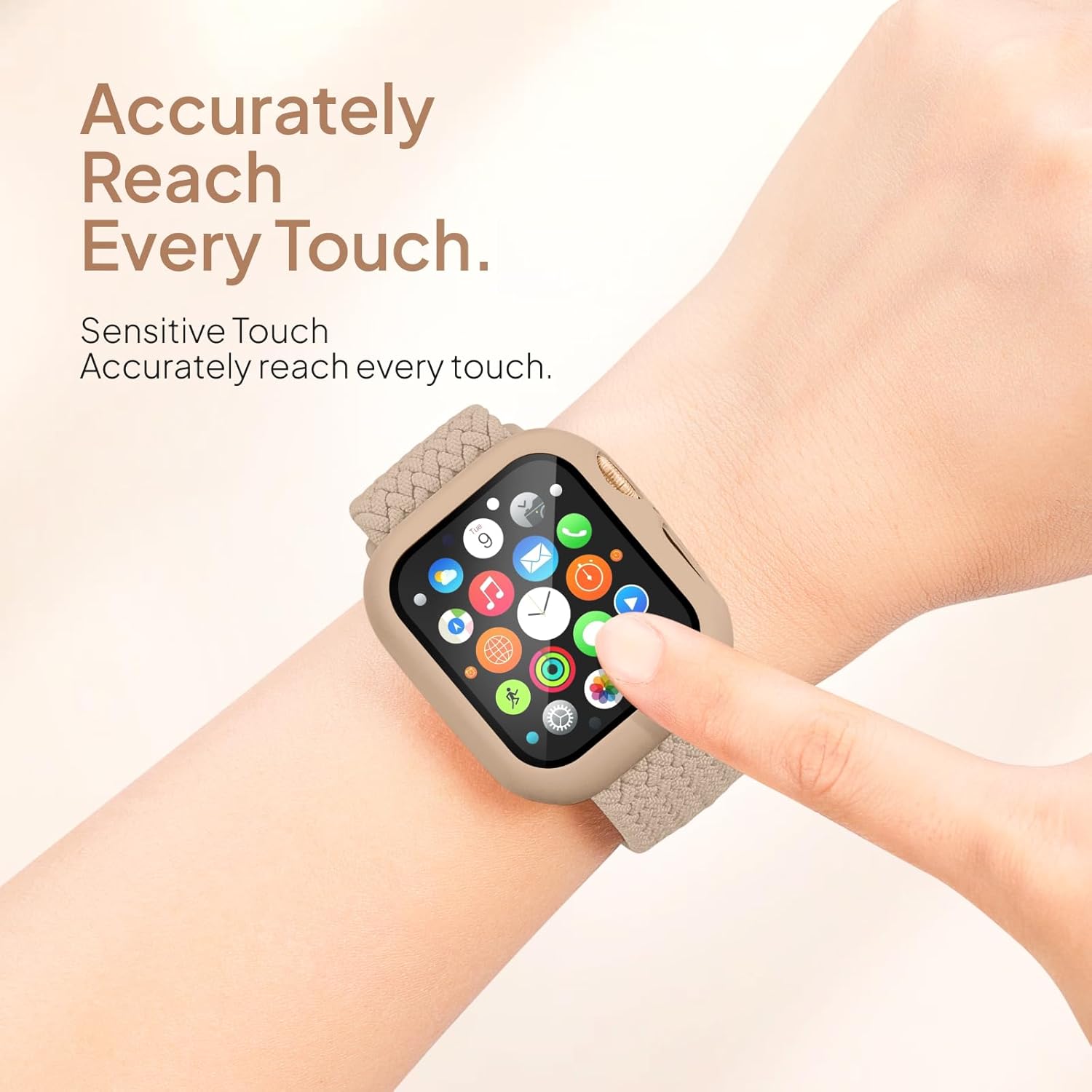 Thumbnail 3 de Raradev 3-in-1 braided strap + silicone case + tempered glass for Apple Watch (Series 10/11, 42mm fit)