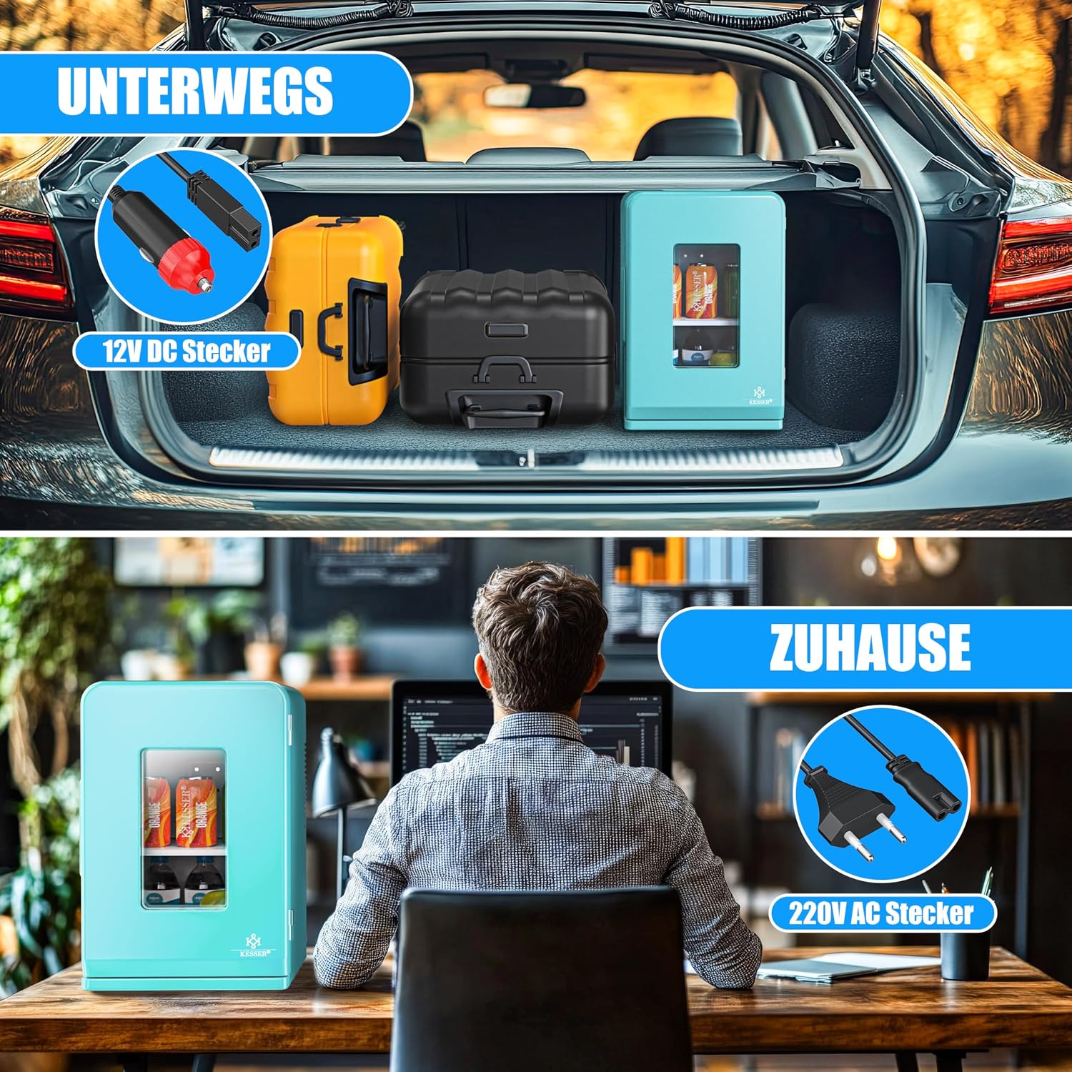 Thumbnail 5 de KESSER 2in1 Mini Kühlschrank 15 L Kühlbox