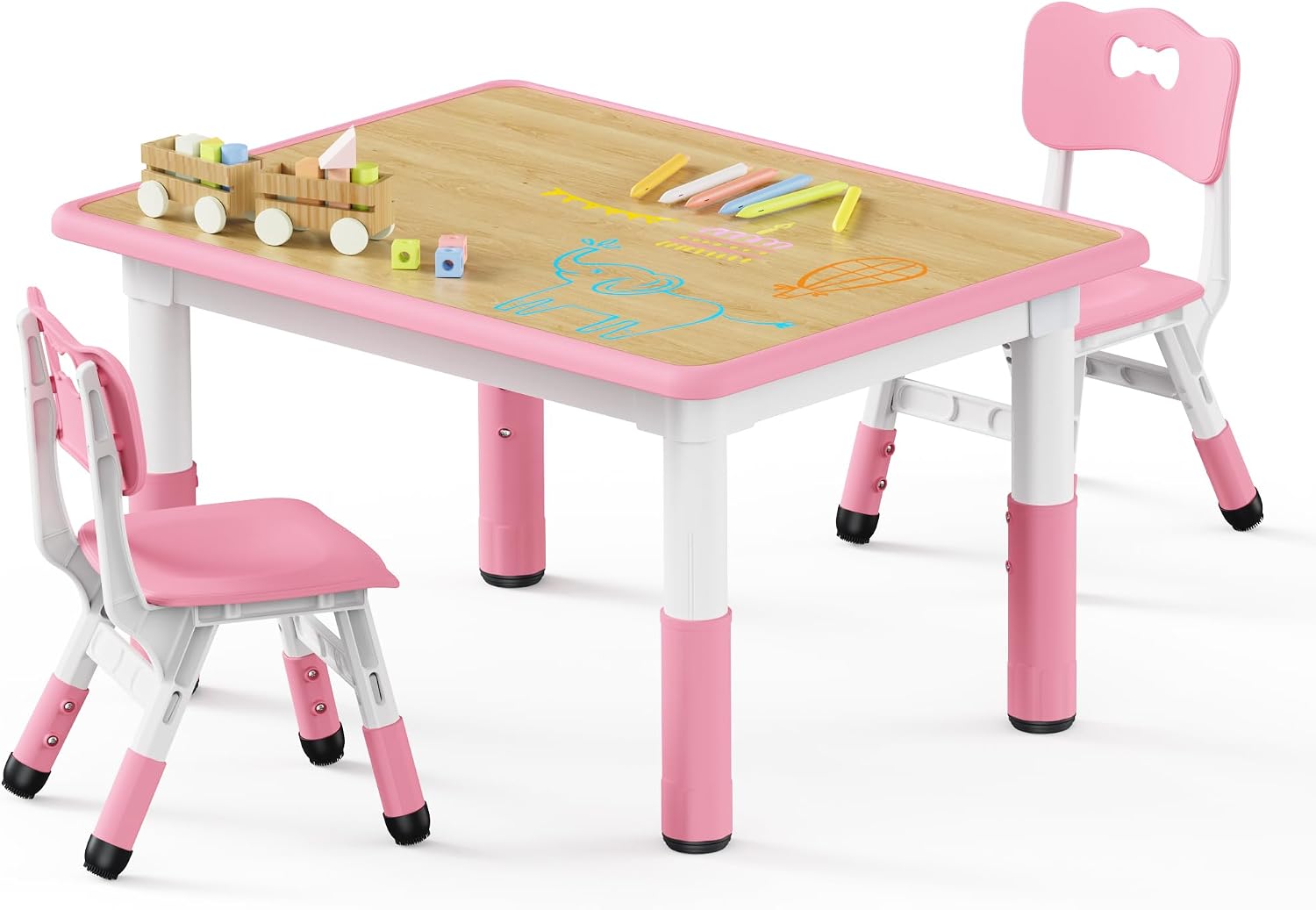 Detalle de Brelley Adjustable Kids' Table and Chair Set 31.5" L x 23.6" W