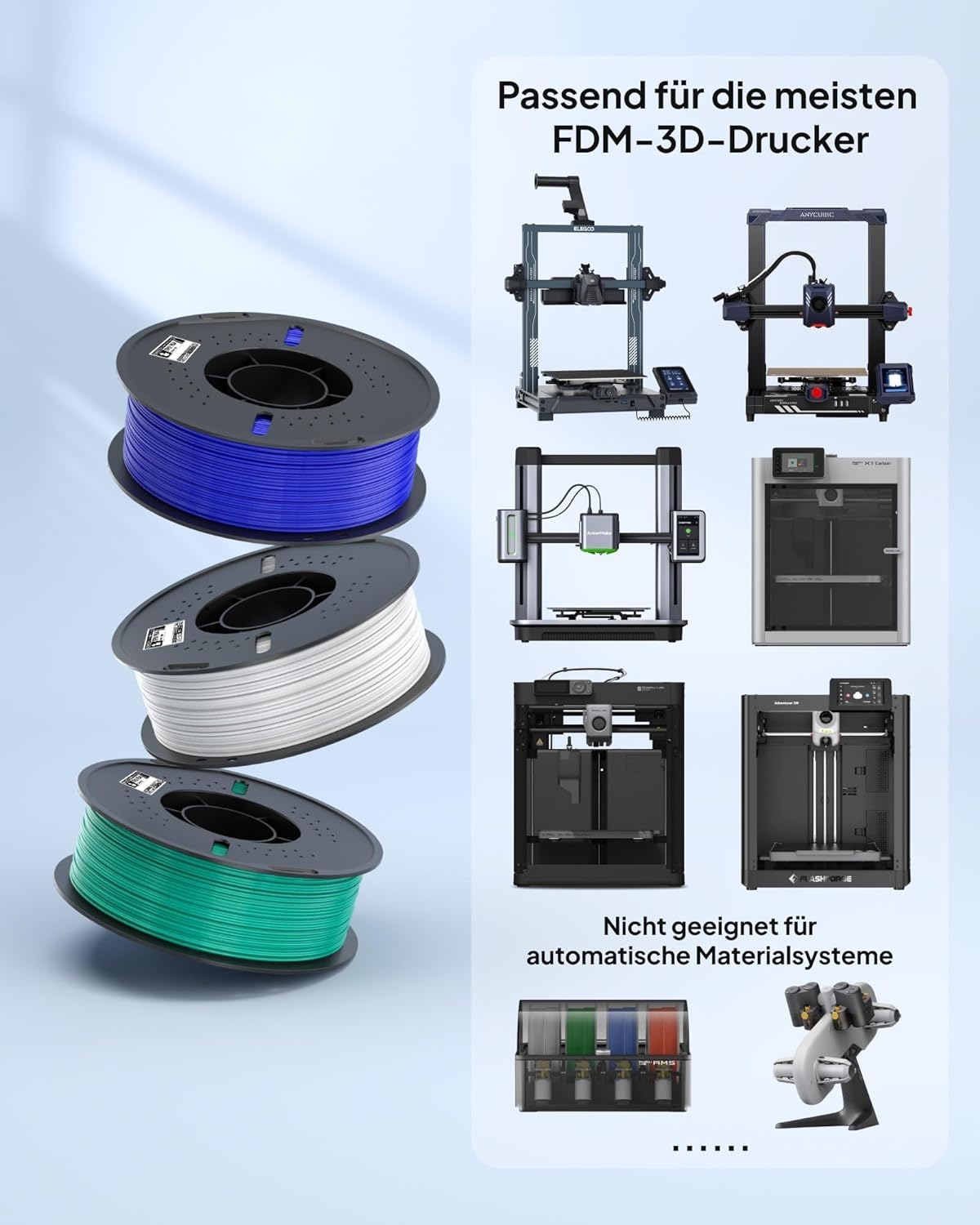 Thumbnail 3 de ELEGOO TPU 95A 1,75 mm Filament - Transparent, 1 kg für die meisten 3D-Drucker
