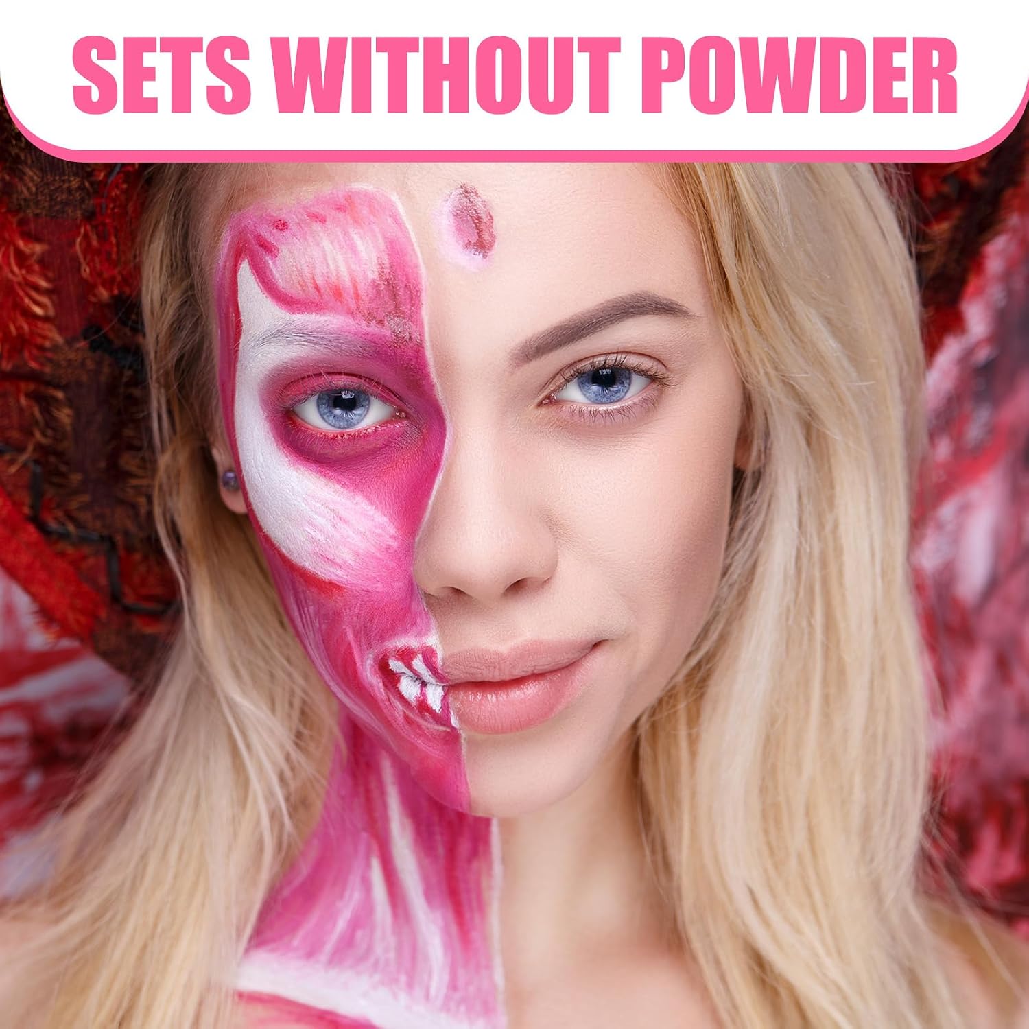 Detalle 1 de BOBISUKA Pink Face and Body Paint, Water-Based, Washable 18-Color Set
