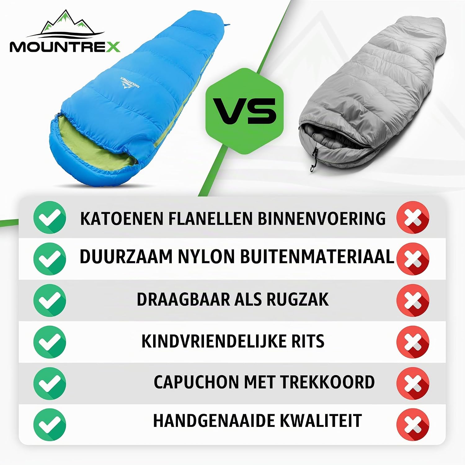 Thumbnail 6 de MOUNTREX kinderslaapzak 175 x 70 x 45 cm met katoenen voering