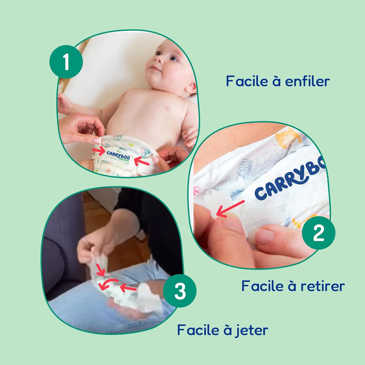 Thumbnail 6 de CARRYBOO Couches Taille 5 (12-25 kg) – peaux sensibles, ultra absorbantes, 12h anti-fuites – pack 120 couches, fabriquées en France