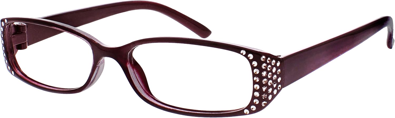 Thumbnail 1 de OPULIZE Lesebrille im Designer-Stil „Schwarzer und Lila Diamonte“ (2er-Set) mit Stärke +1,50