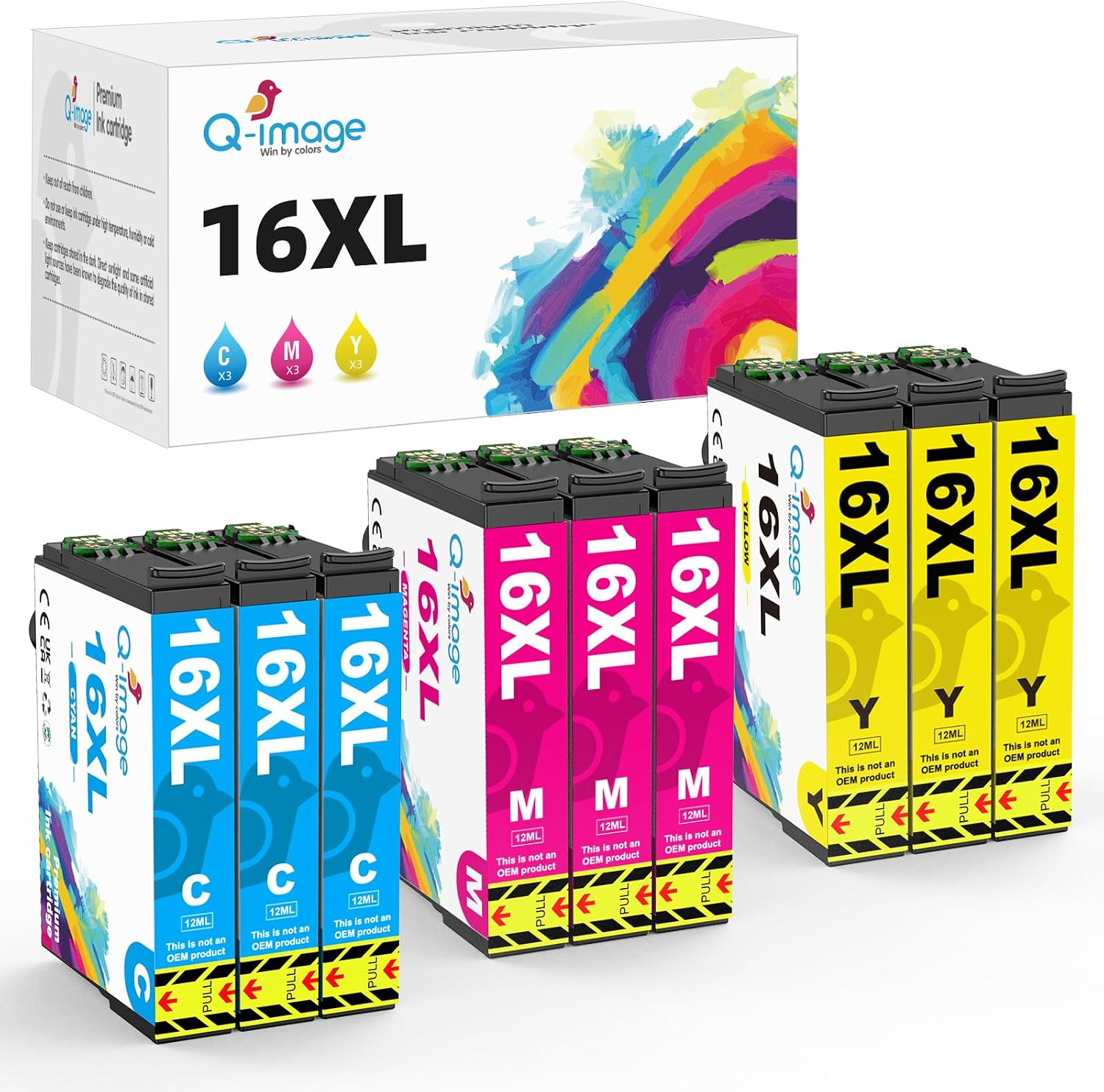 Detalle de 9-Pack 16XL Cartucce d'inchiostro Compatibile per Epson WorkForce (Ciano, Magenta, Giallo)