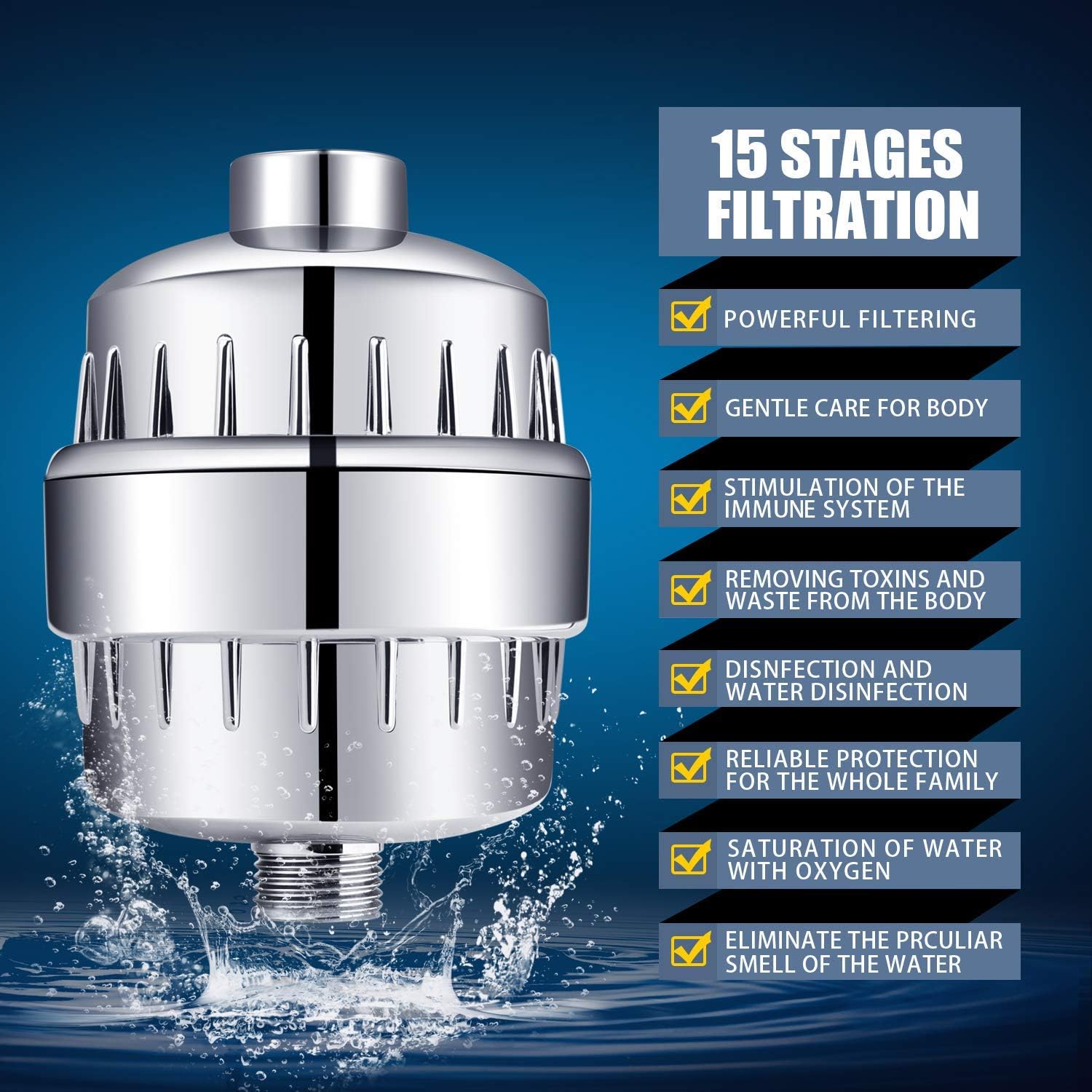 Detalle 2 de FEELSO Filtered Shower Head, 5 Spray Modes