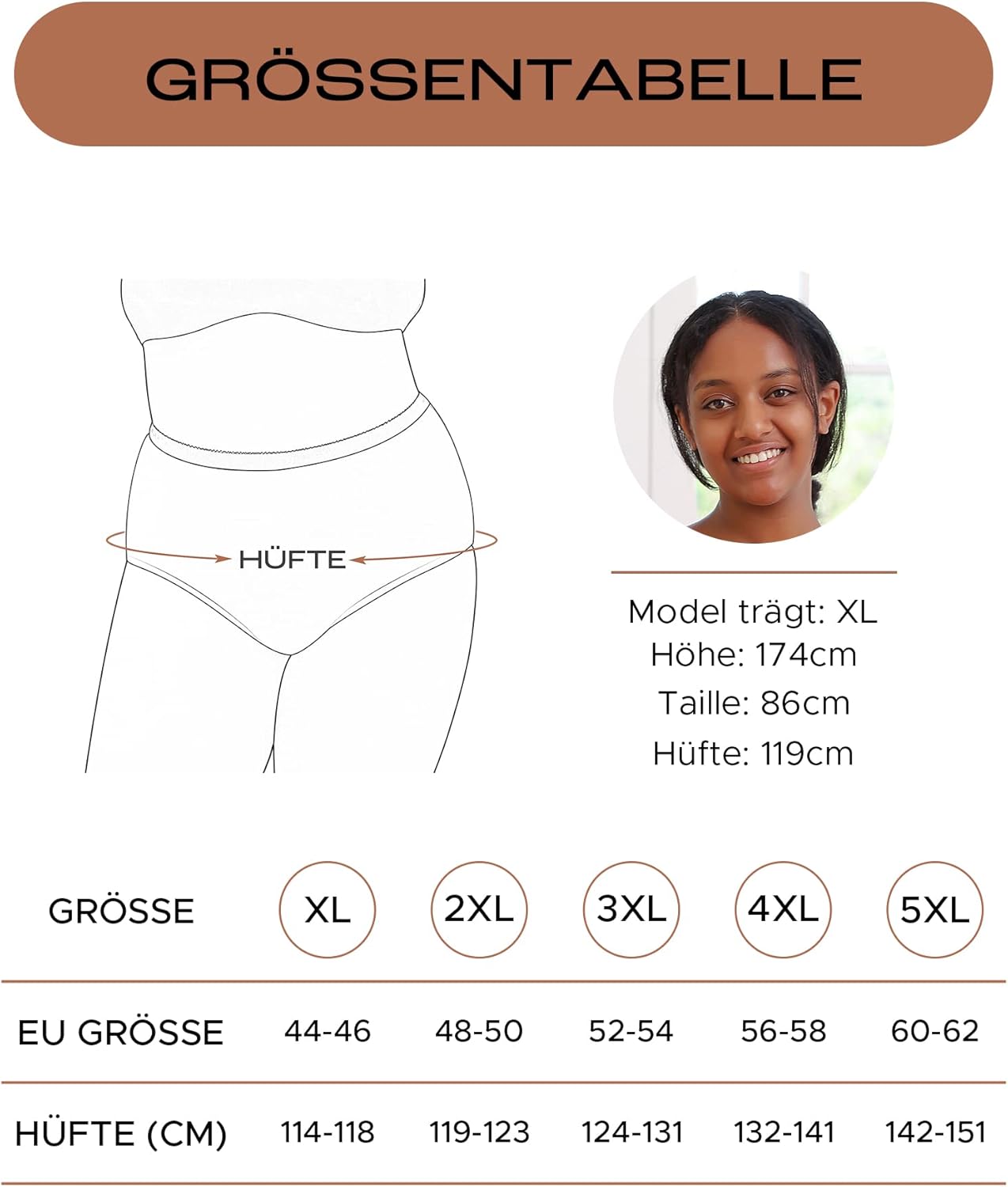 Thumbnail 5 de INNERSY Große Größe Damenunterwäsche: Baumwoll-High-Waist Maxi-Slip im 5er Pack