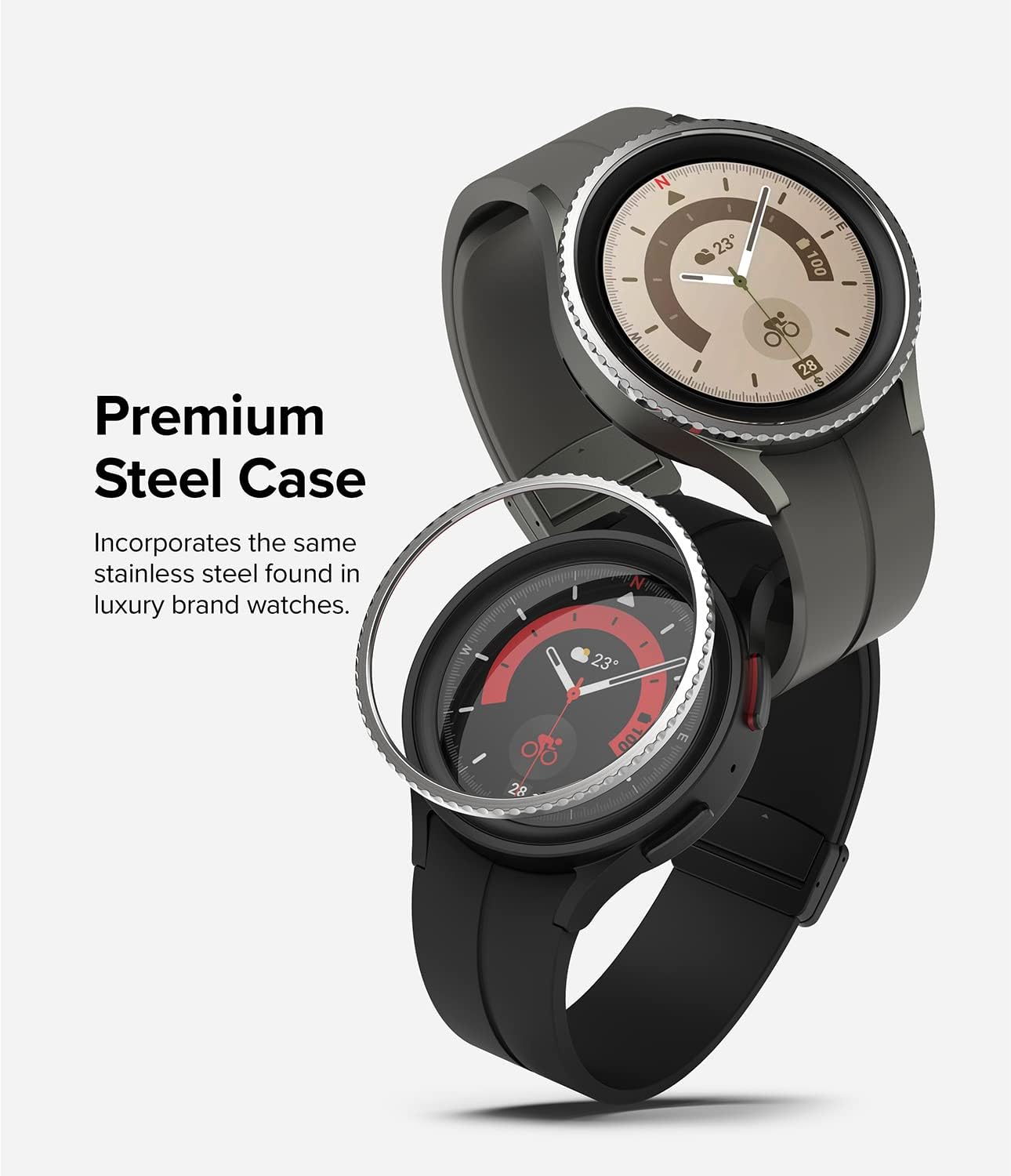 Thumbnail 2 de Ringke Bezel Styling for Samsung Galaxy Watch 5 Pro 45mm – Stainless Steel, Adhesive Bezel Cover in Silver