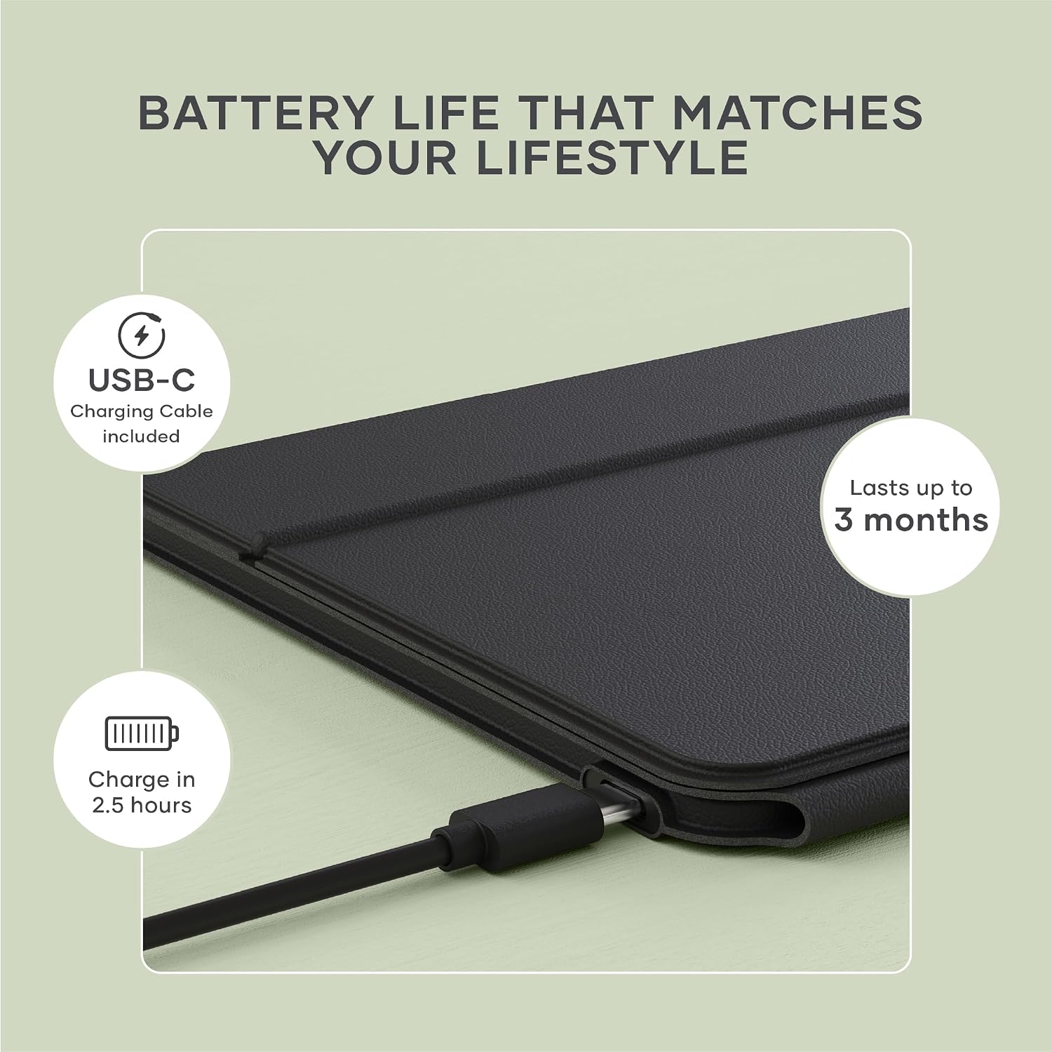 Detalle 2 de Satechi OntheGo™ Tastiera Wireless Bluetooth QWERTY US con supporto regolabile (fino a 3 dispositivi) – Nero