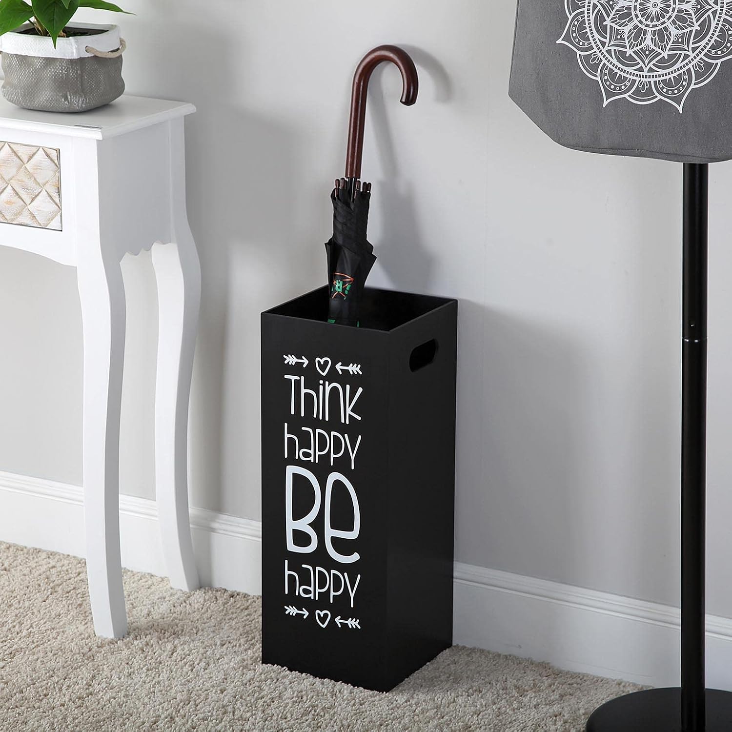 Thumbnail 1 de Versa Fluor Paragüero Moderno en MDF Negro y Blanco ☂