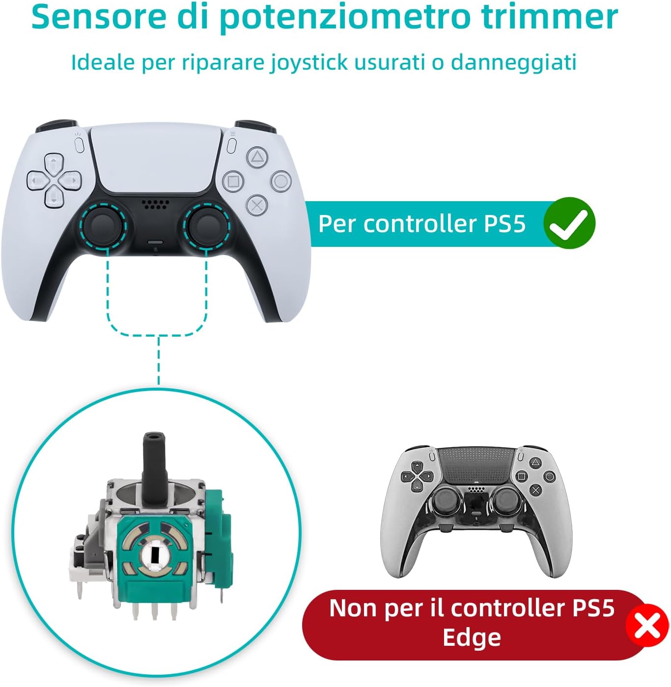 Detalle 2 de Mcbazel 2.3K Potenziometro Trimmer per PS5 DualSense