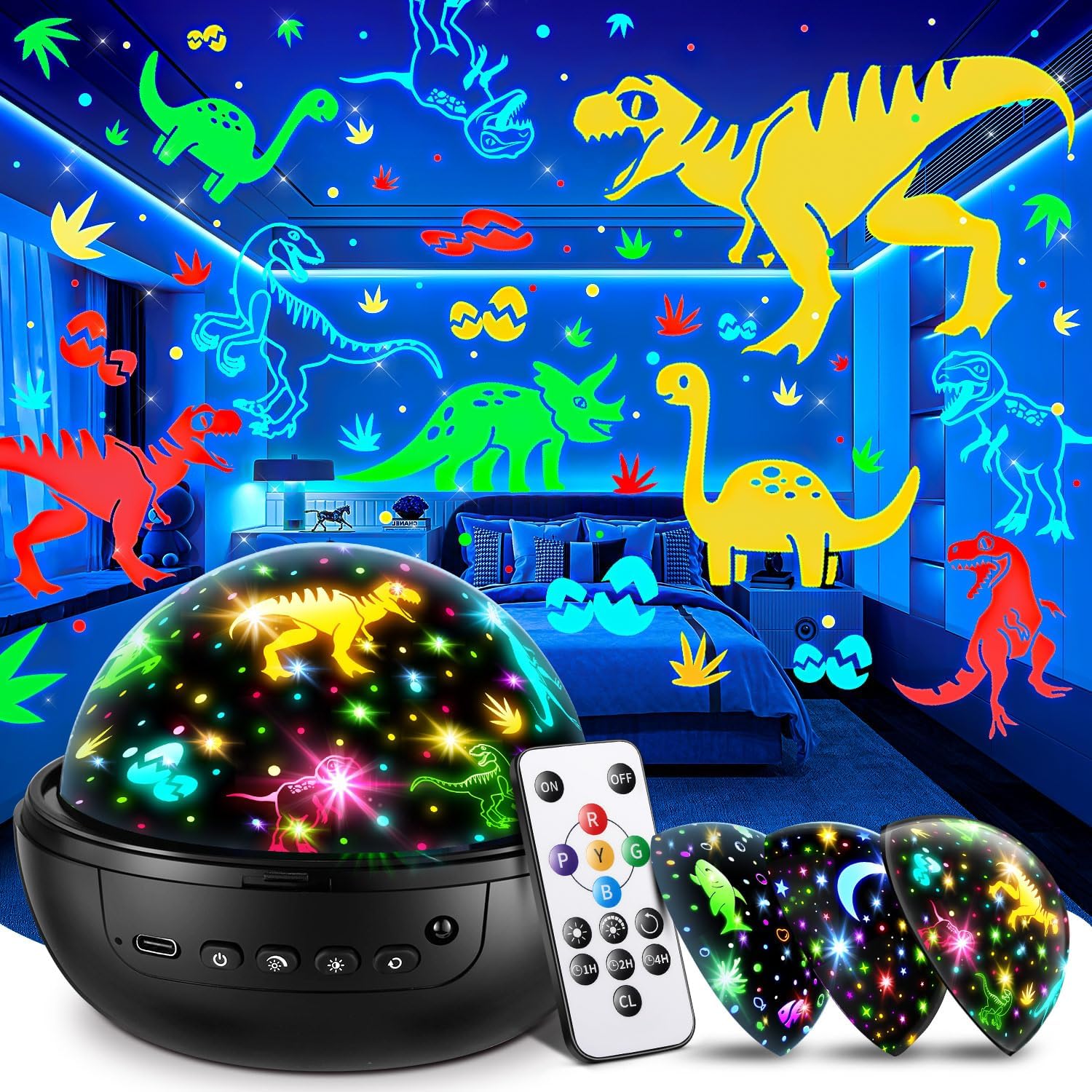 Detalle de Dinosaur Night Light Projector 31 colours