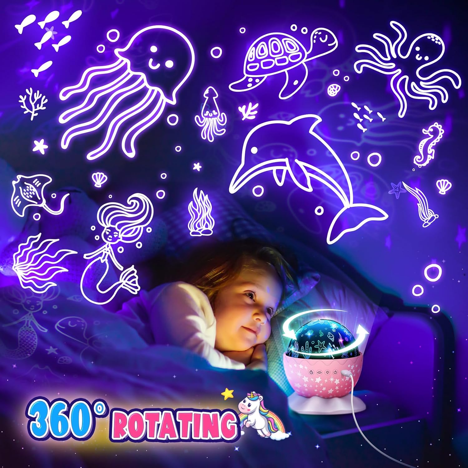 Thumbnail 4 de Proyector de cielo estrellado Unicornio Gschenke 4 en 1
