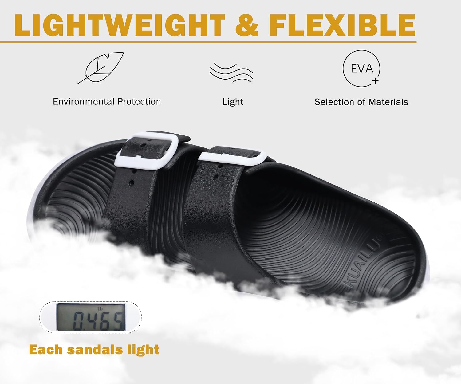 Thumbnail 6 de KuaiLu Women’s Recovery Sandals with Arch Support, Adjustable Straps & Thick Cushion