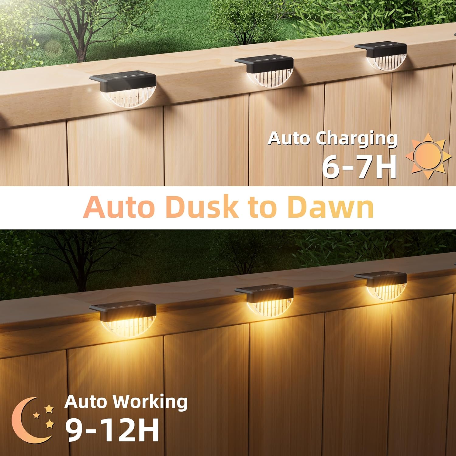 Thumbnail 6 de VOLISUN HWL678-C Solar Deck Lights, 24-Pack Warm White LED, Black